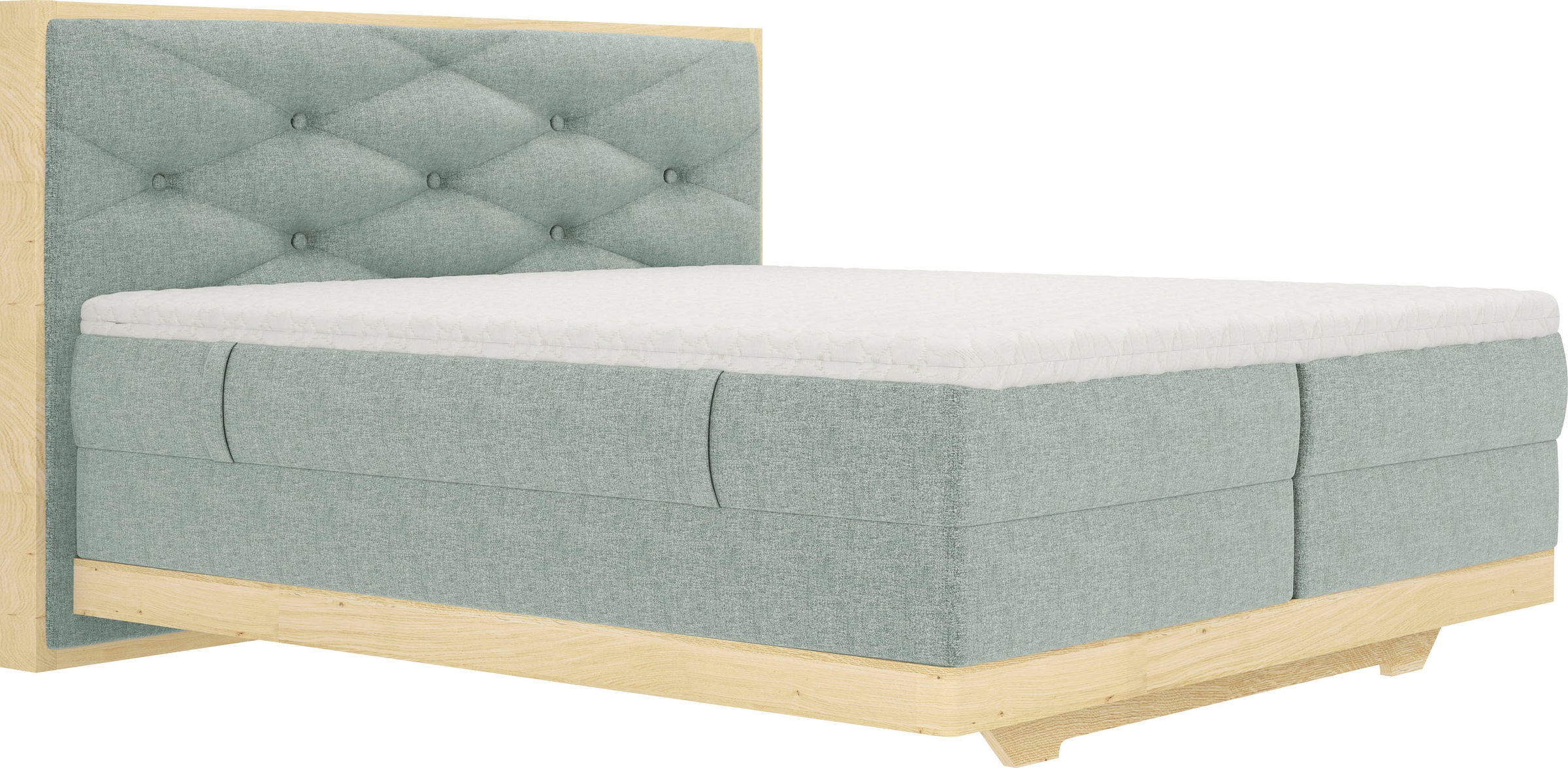 Bild von Home affaire Boxspringbett »Lorden«, aus massiver Eiche, mit Wendematratze und inkl. Topper