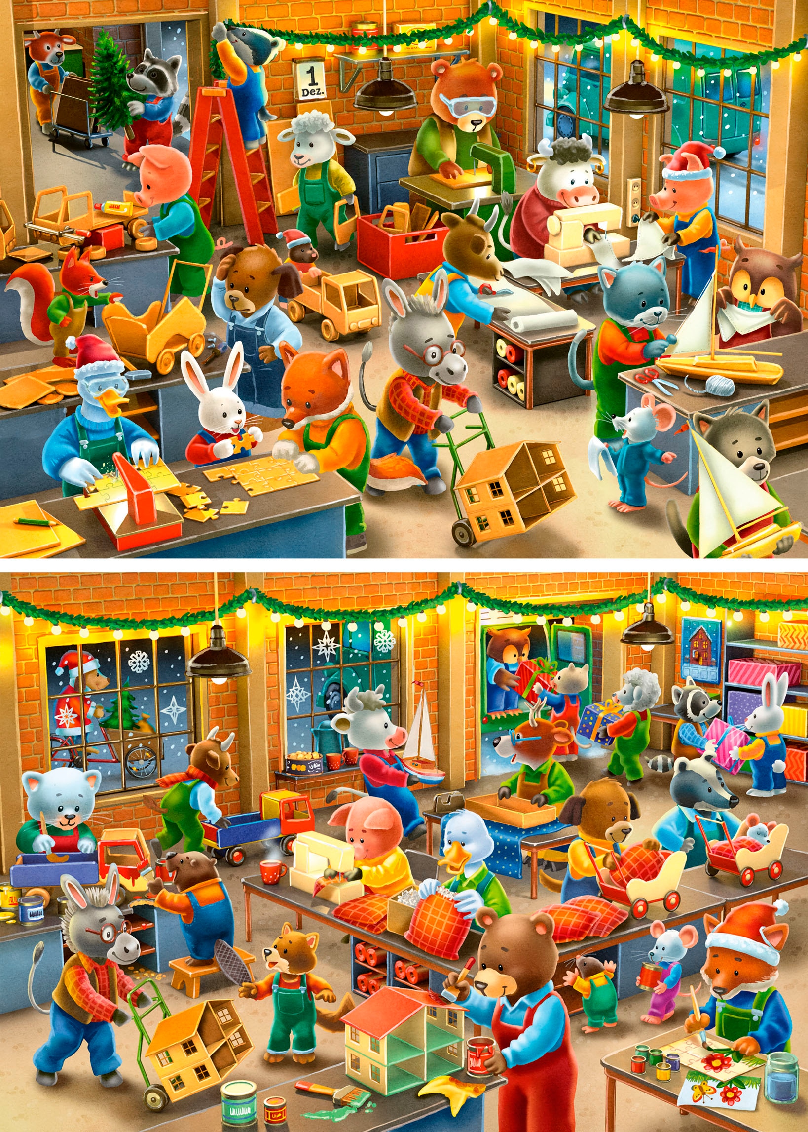 Ravensburger Puzzle »2x12, Weihnachtswerkstatt«, Made in Europe