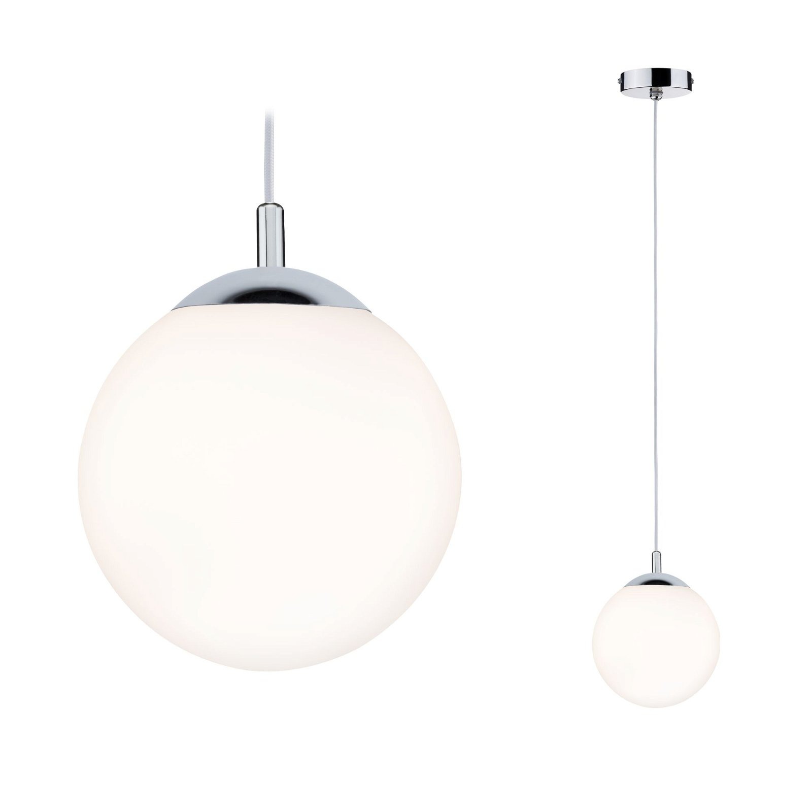 Paulmann Pendelleuchte »Globe IP44 E27 max. 20W Satin, Chrom dimmbar«, 1 flammig, Leuchtmittel E27 | ohne Leuchtmittel