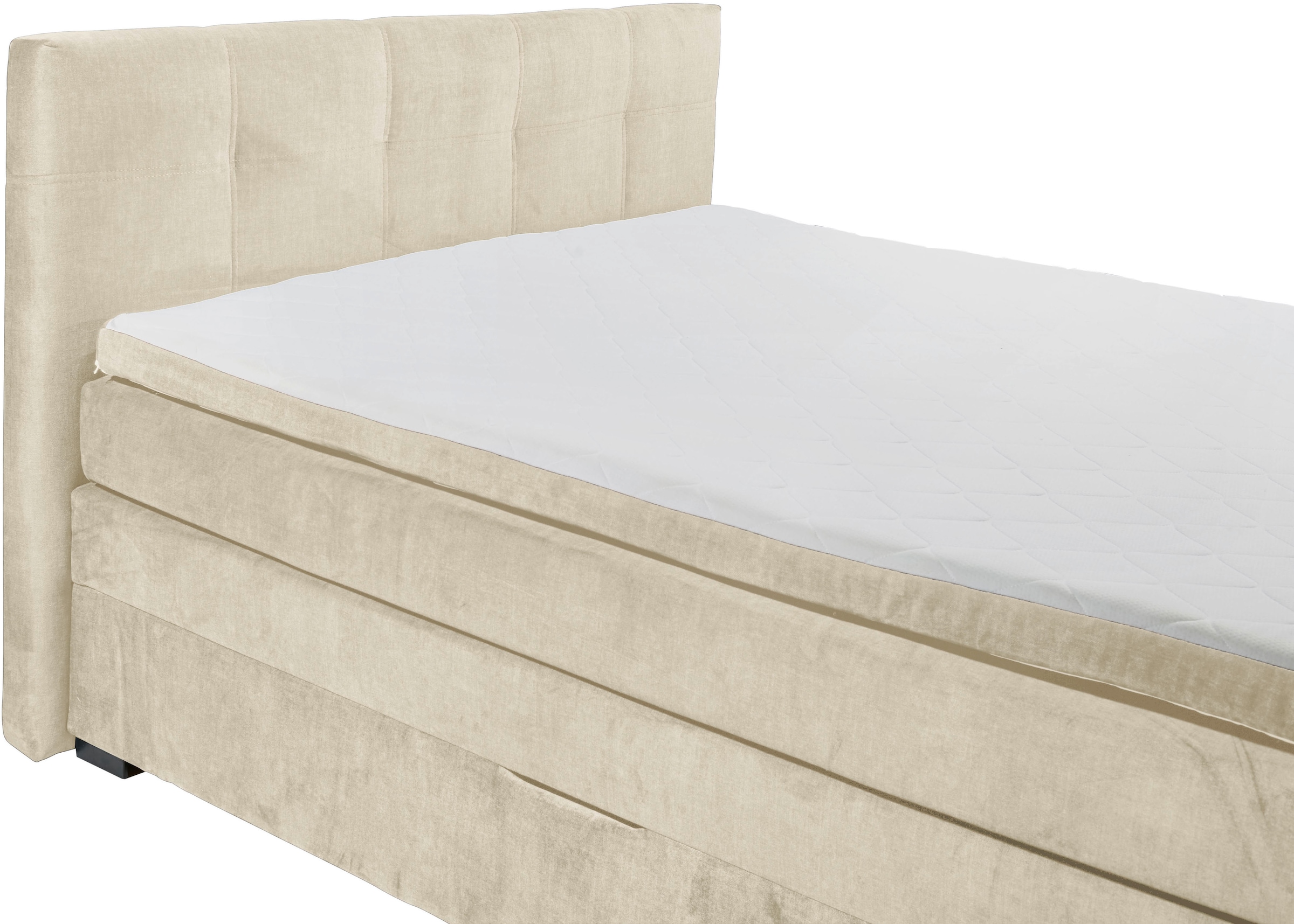ED EXCITING DESIGN Boxspringbett »Fanes mit Komforteinstiegshöhe von 73cm« erhältlich in 180x200cm, inkl. Bettkasten und 7cm Visco-Topper