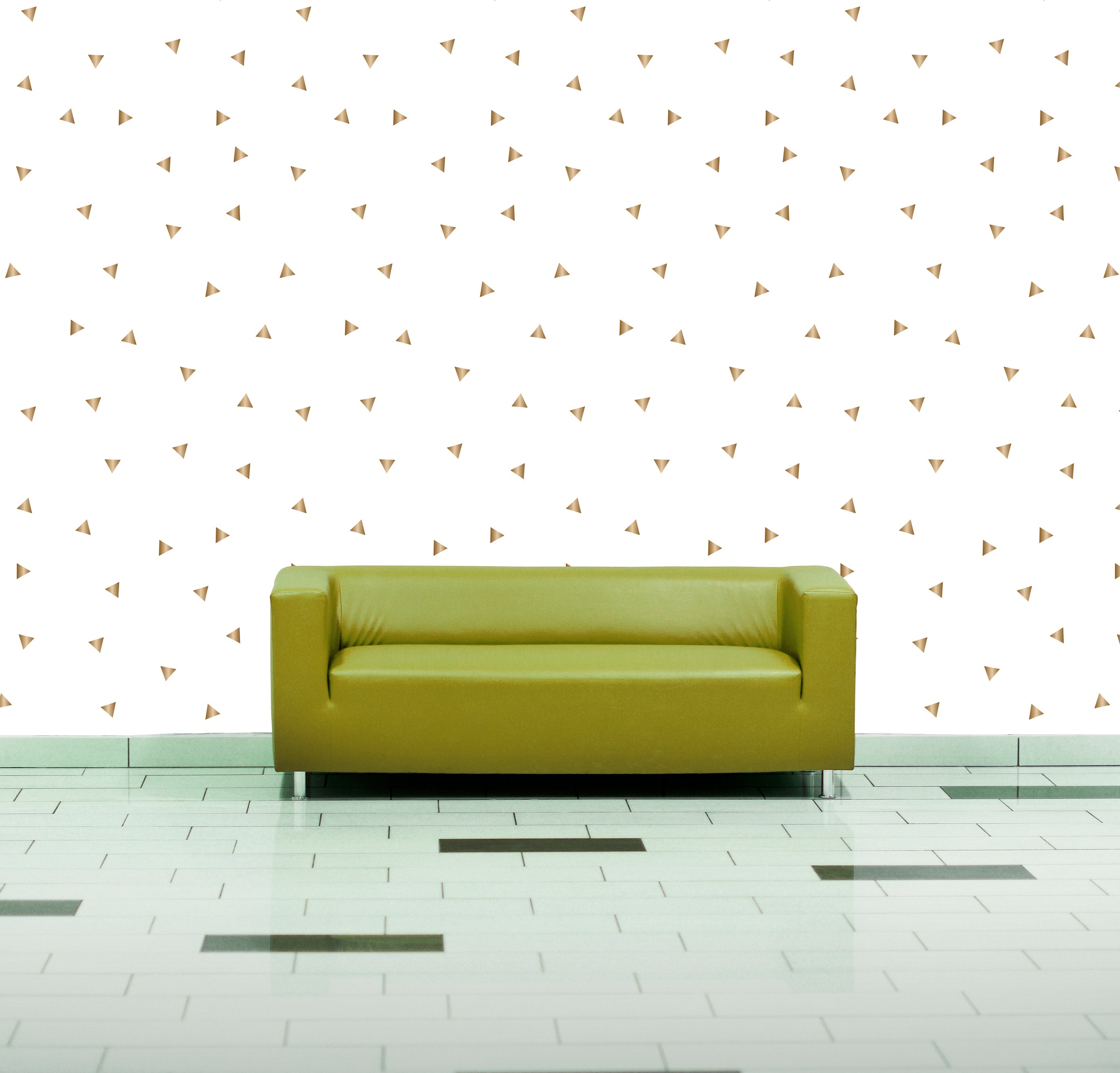 queence Vinyltapete »Dreiecke-Gold« glatt 90x250cm, selbstklebend, kinderle günstig online kaufen