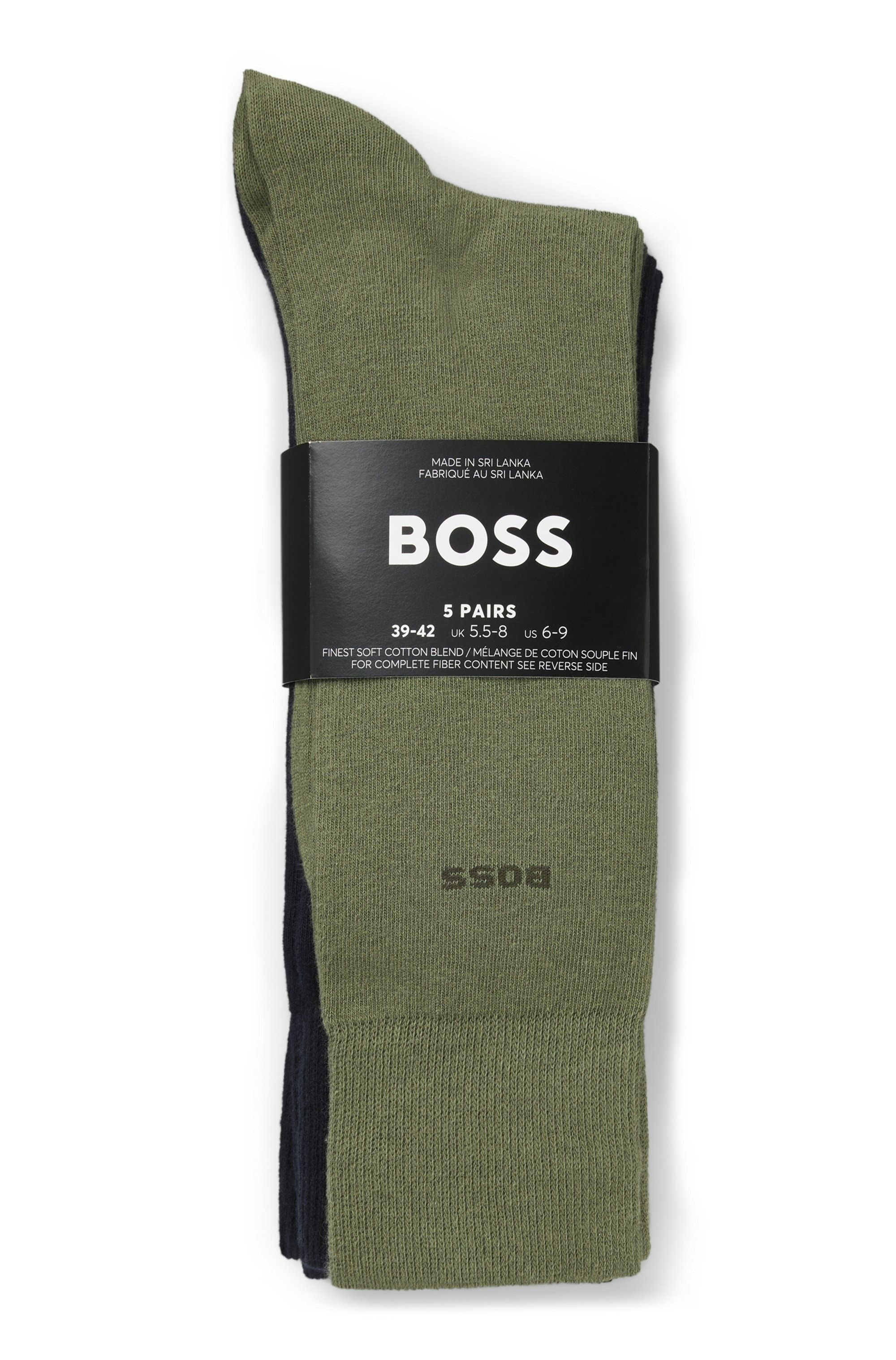 BOSS Basicsocken aus Baumwoll-Mix im Fünferpack