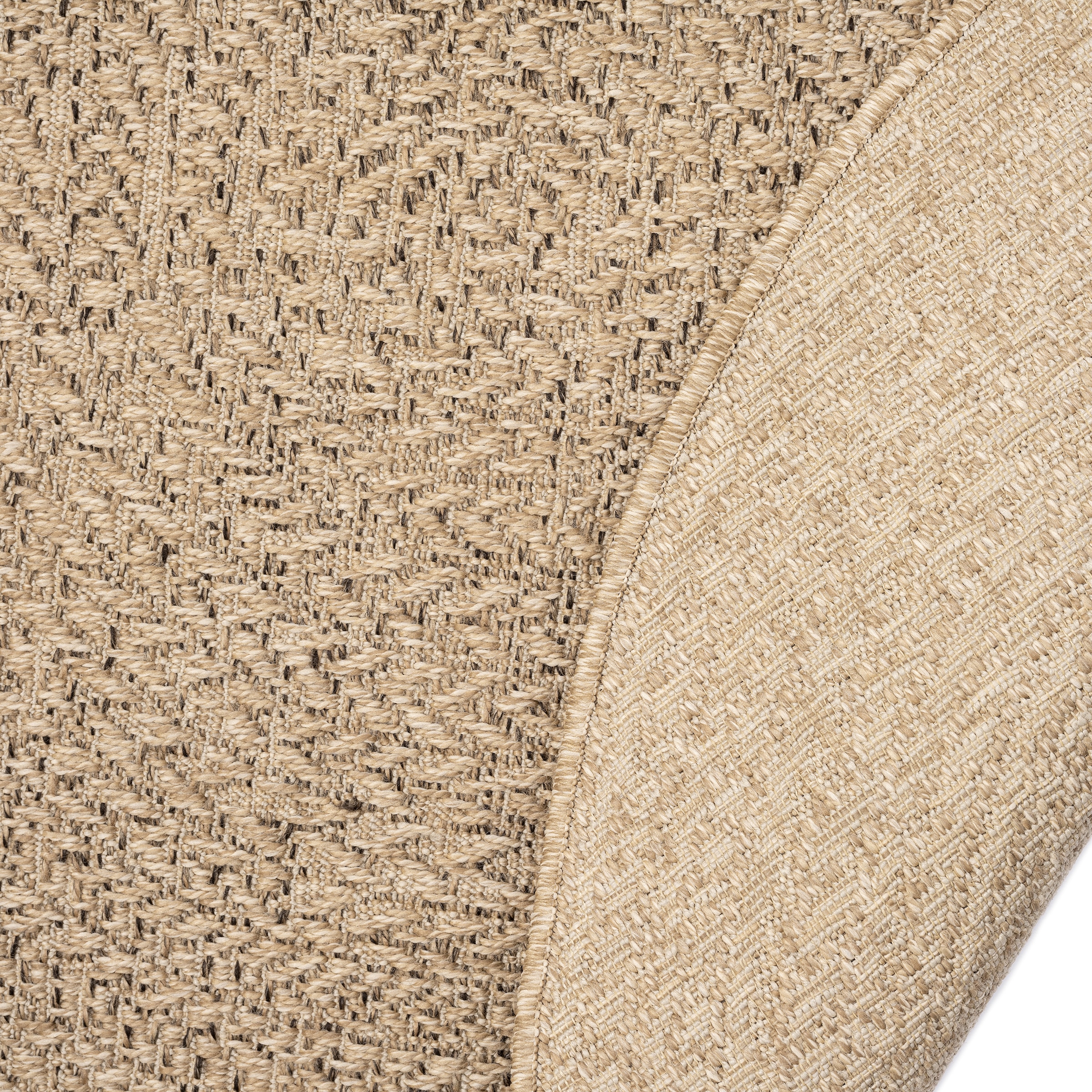 merinos Teppich »Kenzy« rund 10 mm Höhe robuster In- und Outdoor Teppich im natürlichen Jute-Look, wetterfest