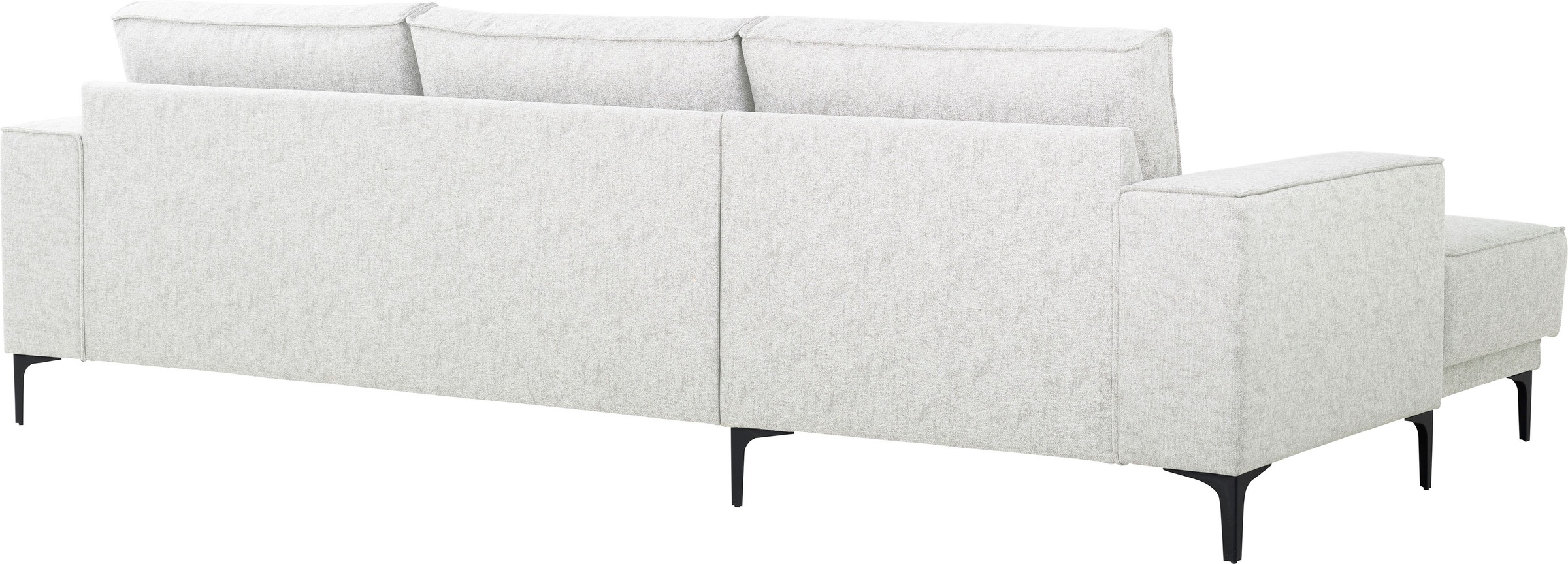 Places of Style Ecksofa »Polsterecke Oland, Struktur, Flachgewebe, Luxus-Microfaser, Boucle«, L-Form, 280 cm, Wellenunterfederung, Skandi-Design, Metallfüße