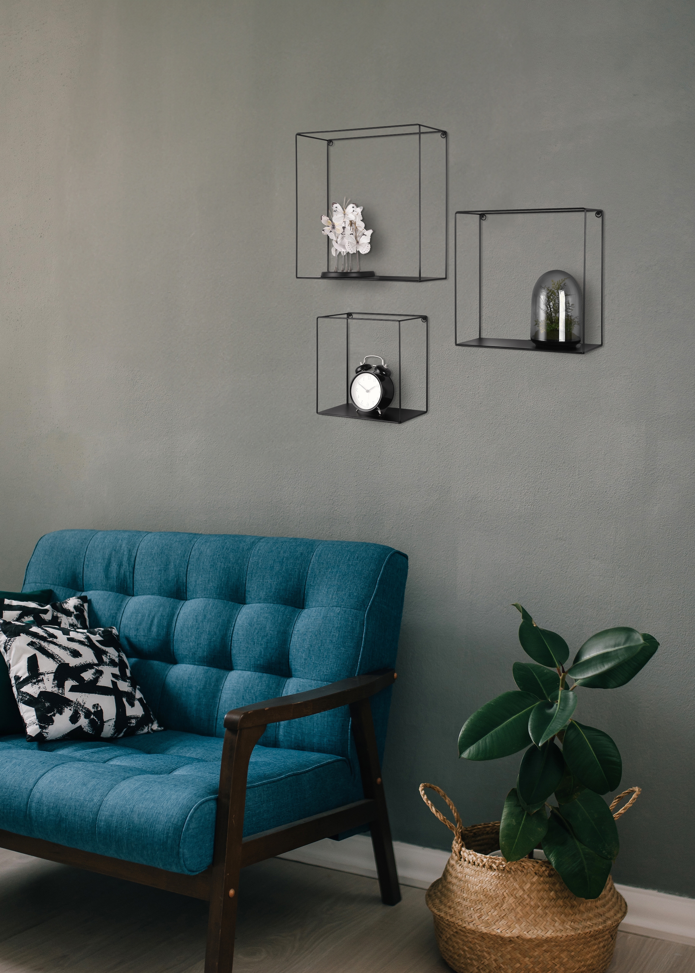 MIRRORS AND MORE Wandregal »Rita«, (Set, 3 St.), Dekorative Regale, Metallrahmen