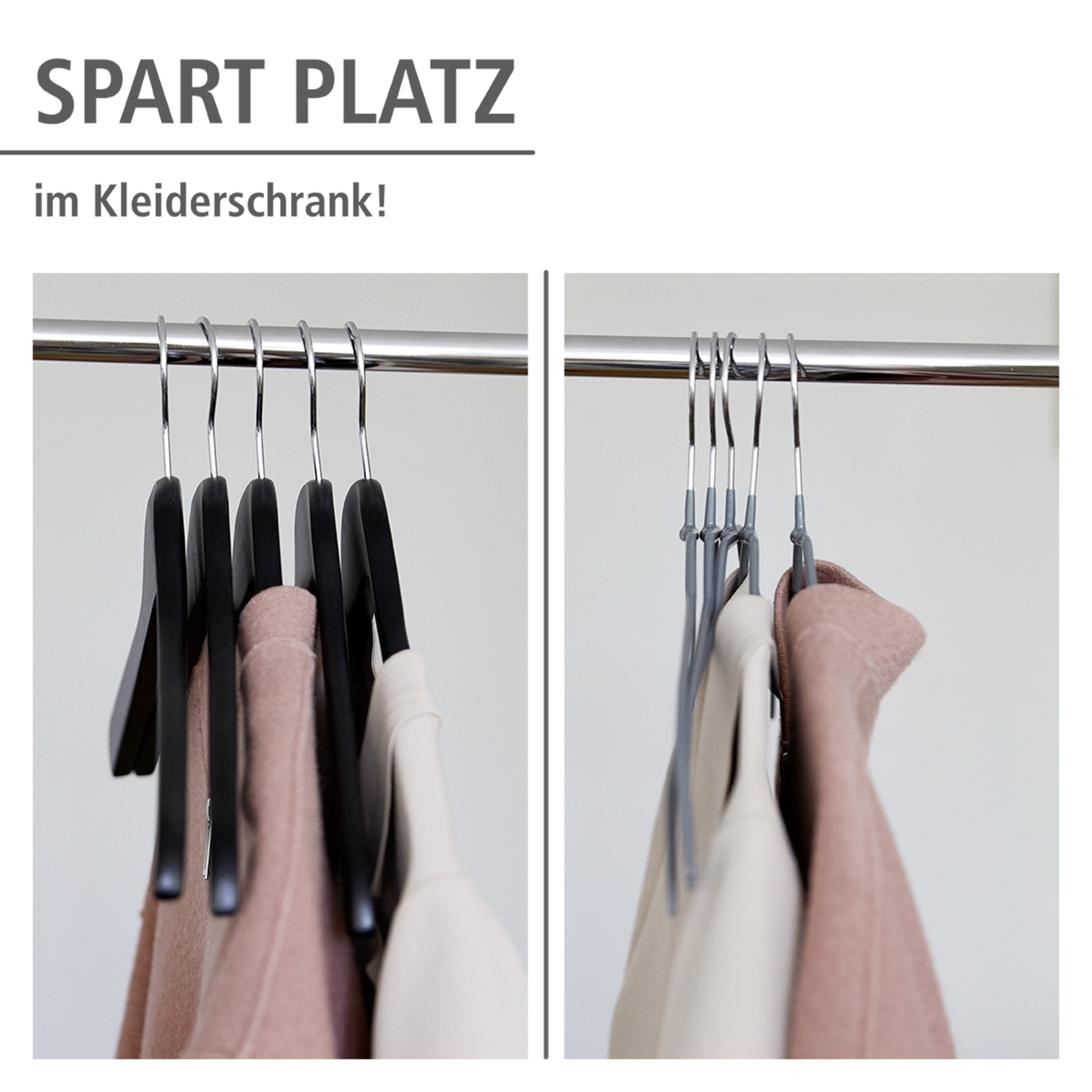 WENKO Kleiderbügel »Modell Alessia« rutschfeste Beschichtung, extra dünn, platzsparend