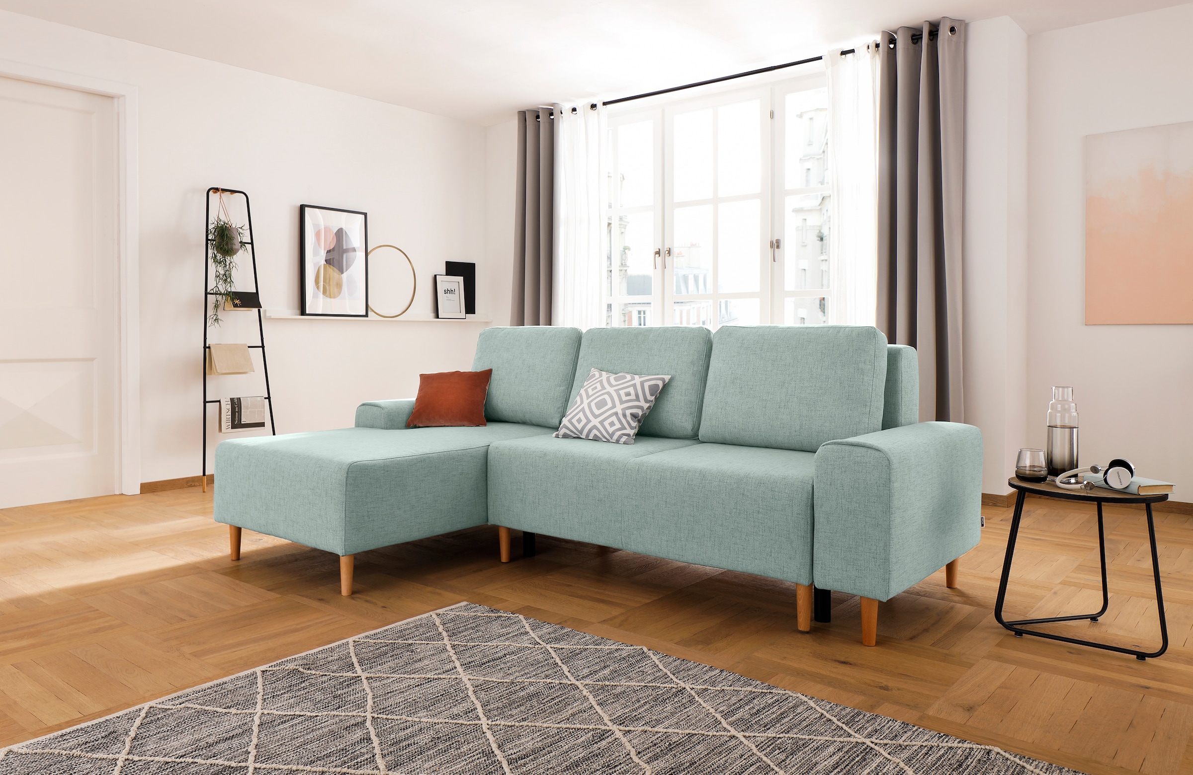 INOSIGN Ecksofa »Samu L-Form«, wahlweise mit Bettfunktion und Bettkasten