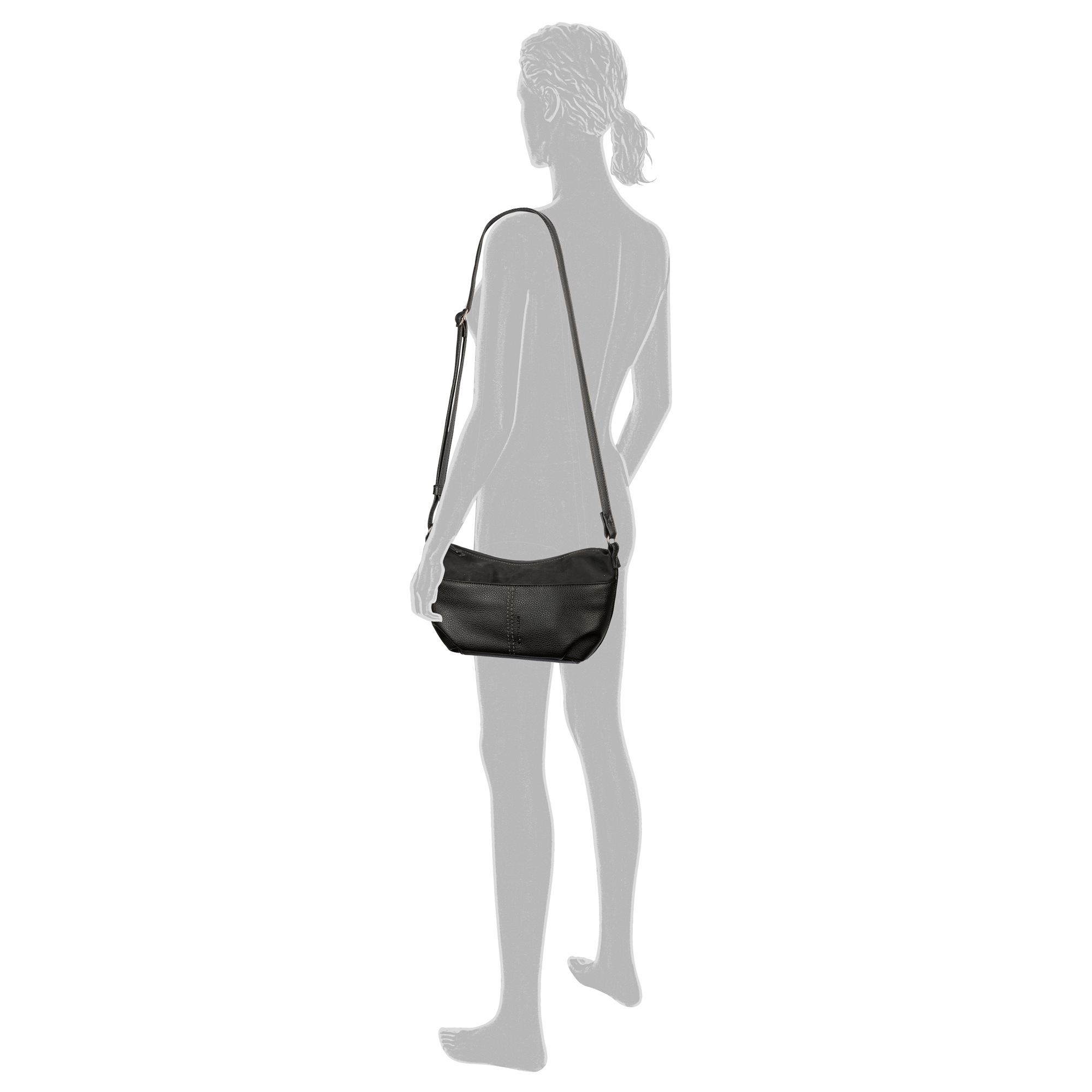 TOM TAILOR Handtasche »Miha«, weiches Veloursimitat mit soft genarbtem Lederimitat und viel Platz