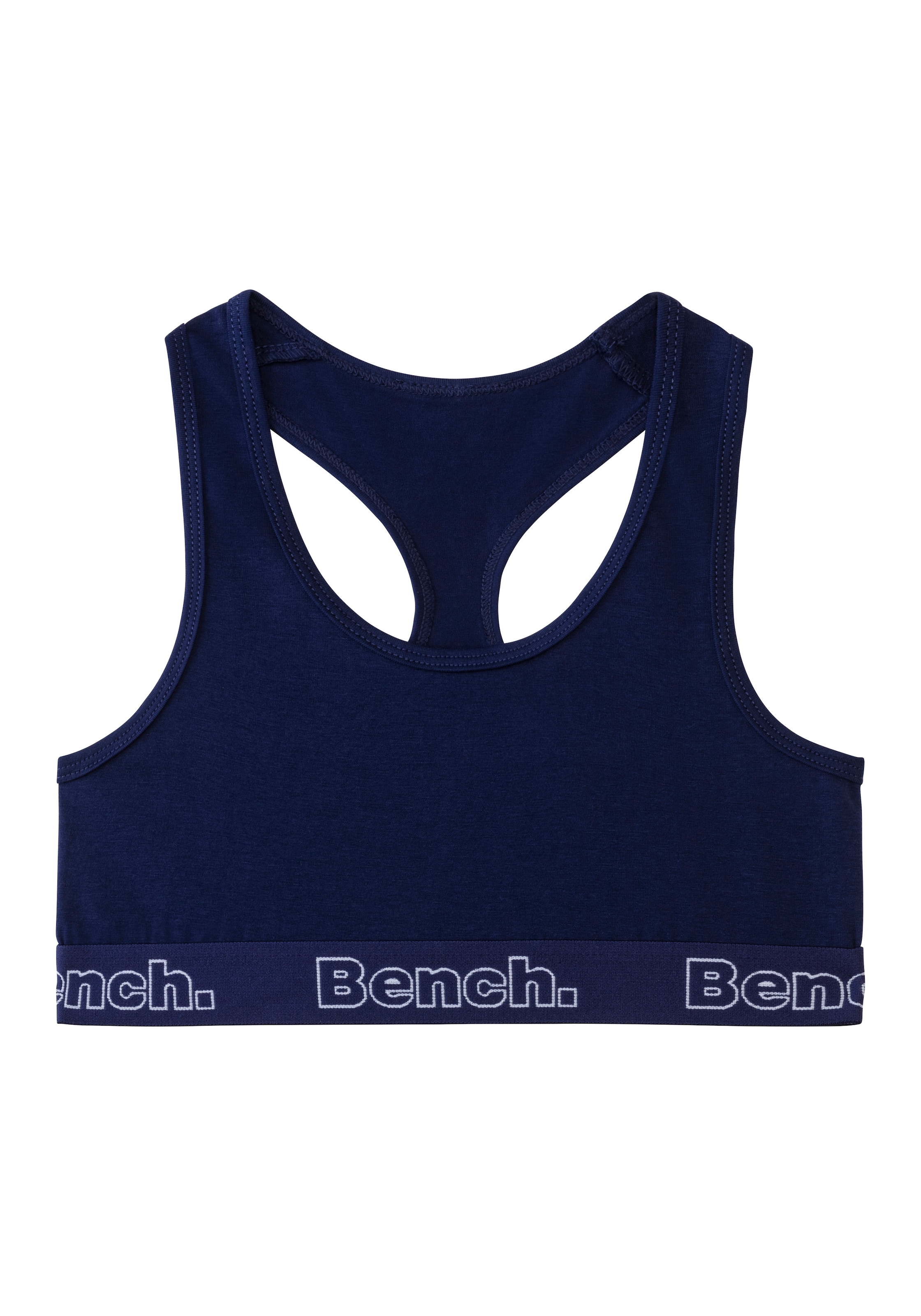 Bench. Bustier Packung, 3 mit kontrastfarbigem Bündchen und Racerback