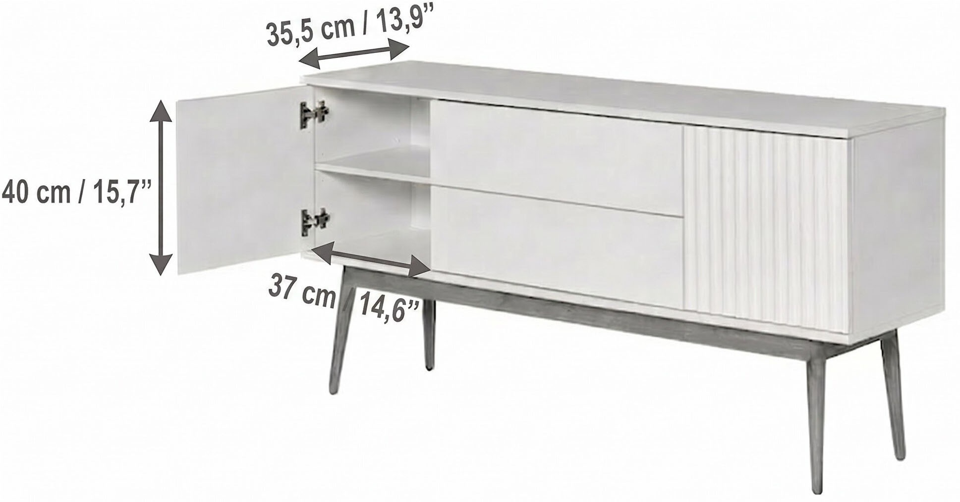 Jahnke Sideboard »GRACE SB 150« Sideboard, 2 Türen & 2 Schubladen, Skandi-Design, Breite: 150 cm