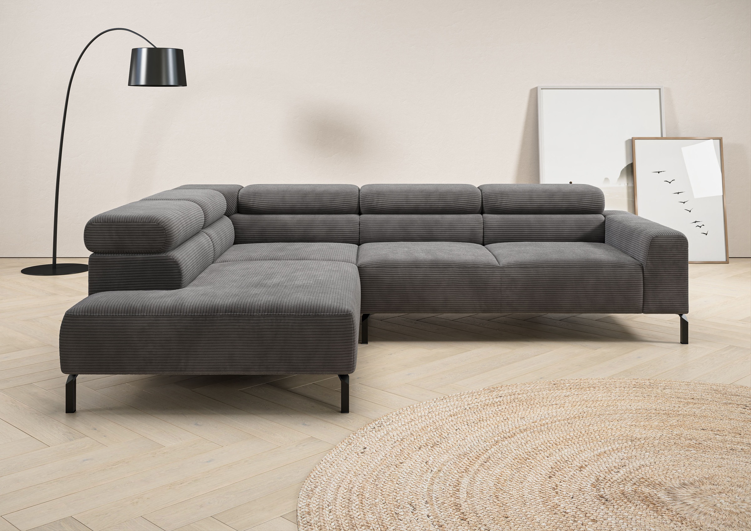 PLACES OF STYLE Ecksofa »Antonelli, L-Form, inkl. Kopfteilverstellung, Brei günstig online kaufen