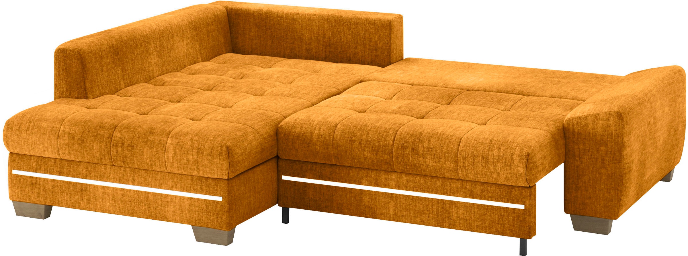 Mr. Couch Ecksofa »Nikita II, L-Form«, mit RGB-LED Beleuchtung, wahlweise mit Bett, Bettkasten, Kaltschaum