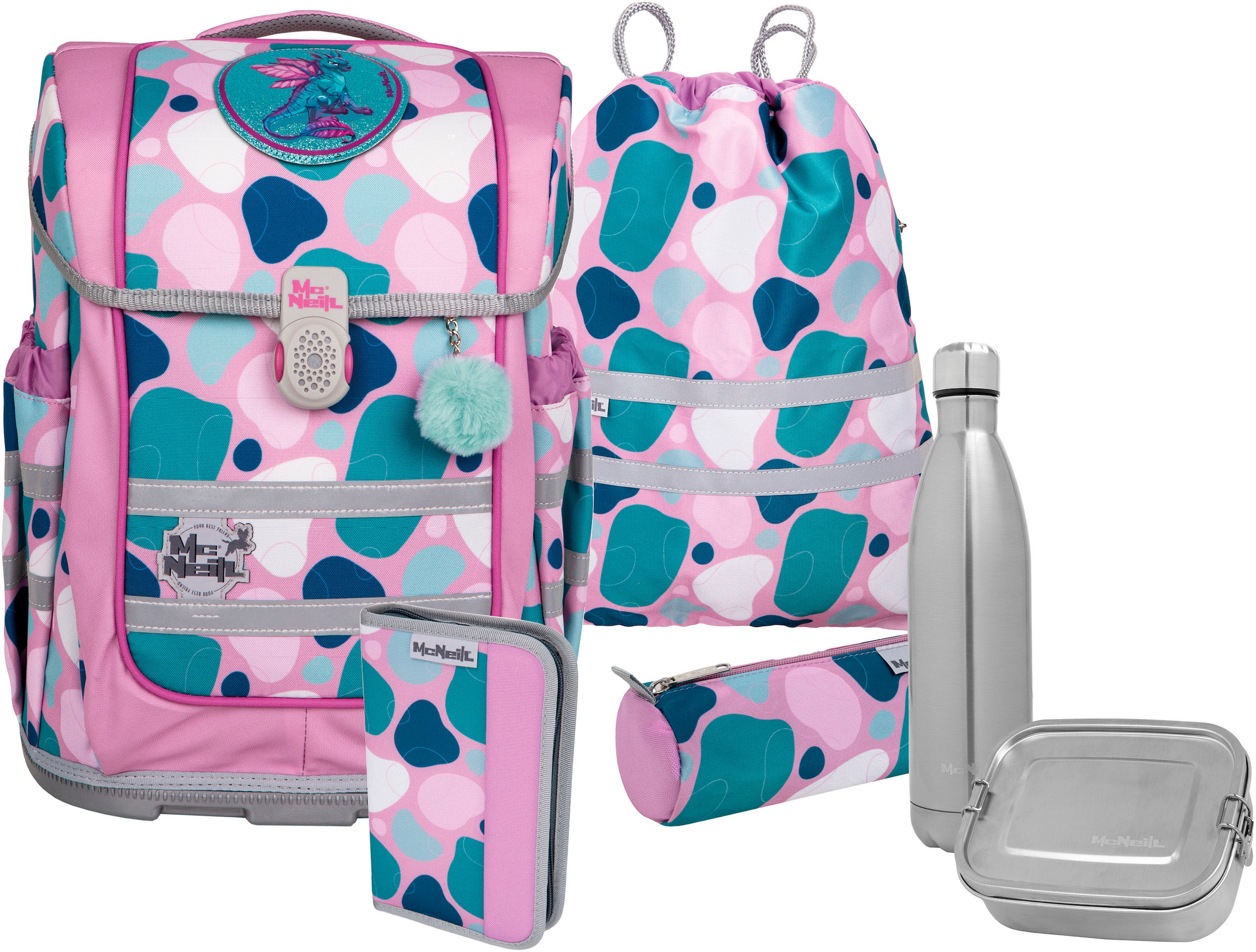 MCNEILL Schulranzen »Ergo Compacto, Barba« reflektierende Streifen auf den Schultergurten;retroreflektierende Flächen inkl. Federmäppchen,...