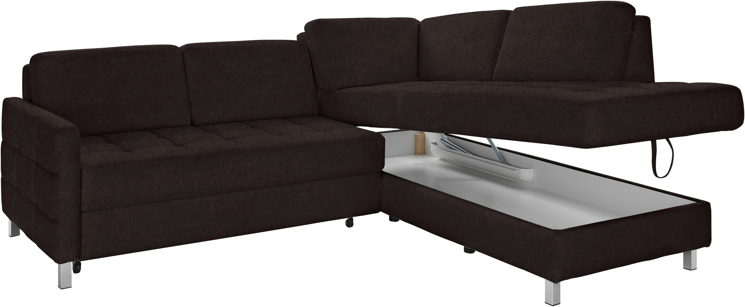 sit&more Ecksofa »Pablo L-Form«, wahlweise mit Bettfunktion und Bettkasten