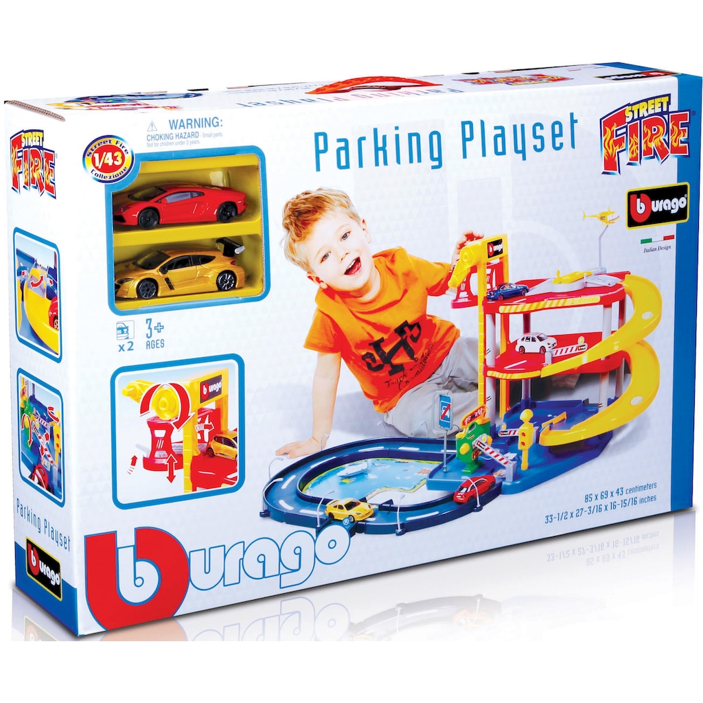 Bburago Spiel-Parkgarage »StreetFire ParkingPlaySet«, inklusive 2 Fahrzeuge