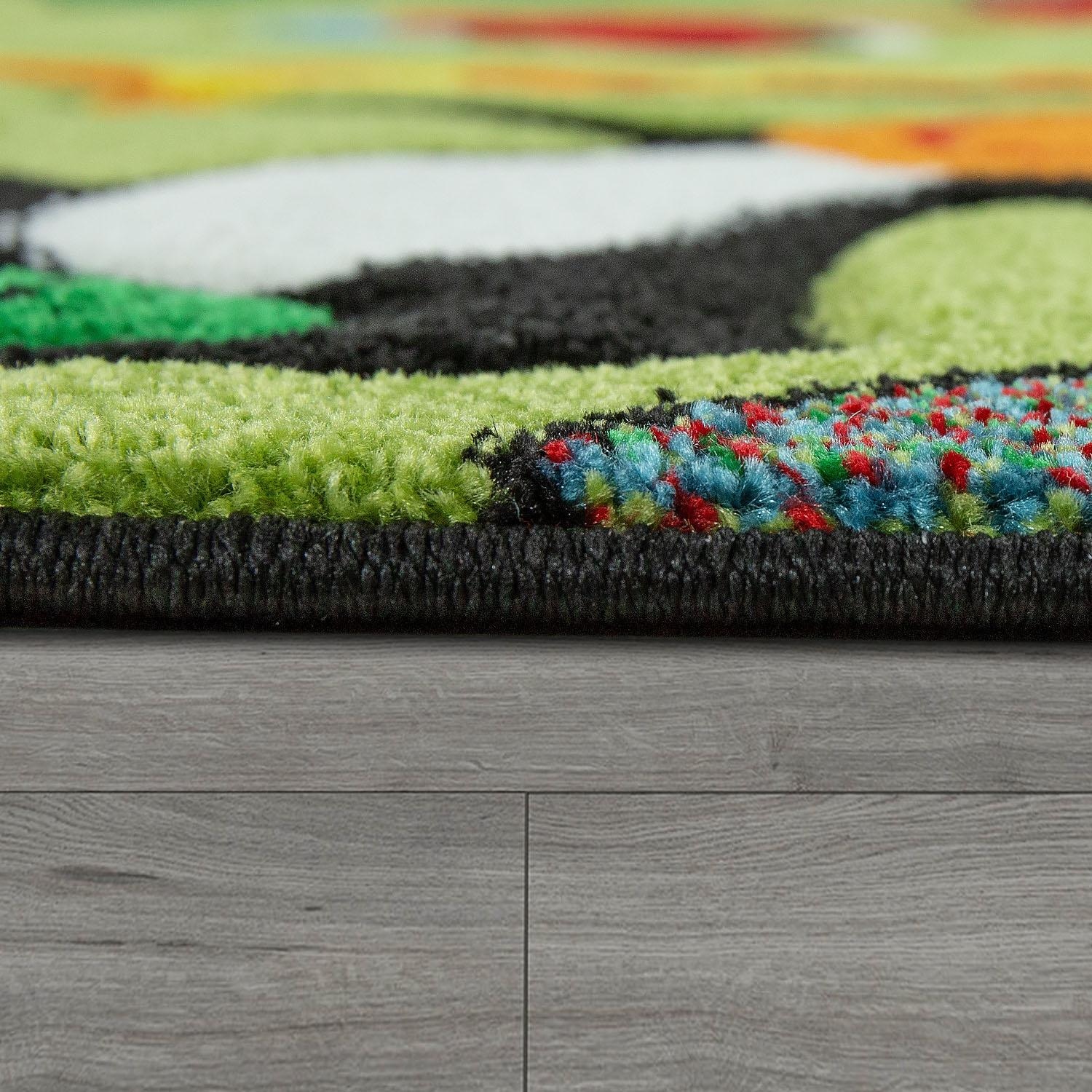 Paco Home Kinderteppich »Diamond 638«, rund, 18 mm Höhe, Kurzflor, 3D-Design, Motiv Dschungel Tiere, Kinderzimmer
