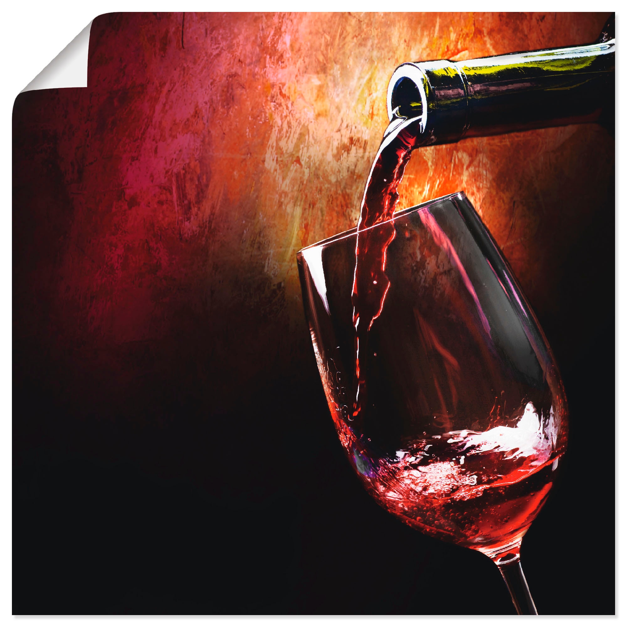 Artland Wandbild »Wein - Rotwein«, Alubild, Poster versch. Getränke, St.), Leinwandbild, bestellen Raten auf Wandaufkleber als in (1 Größen oder