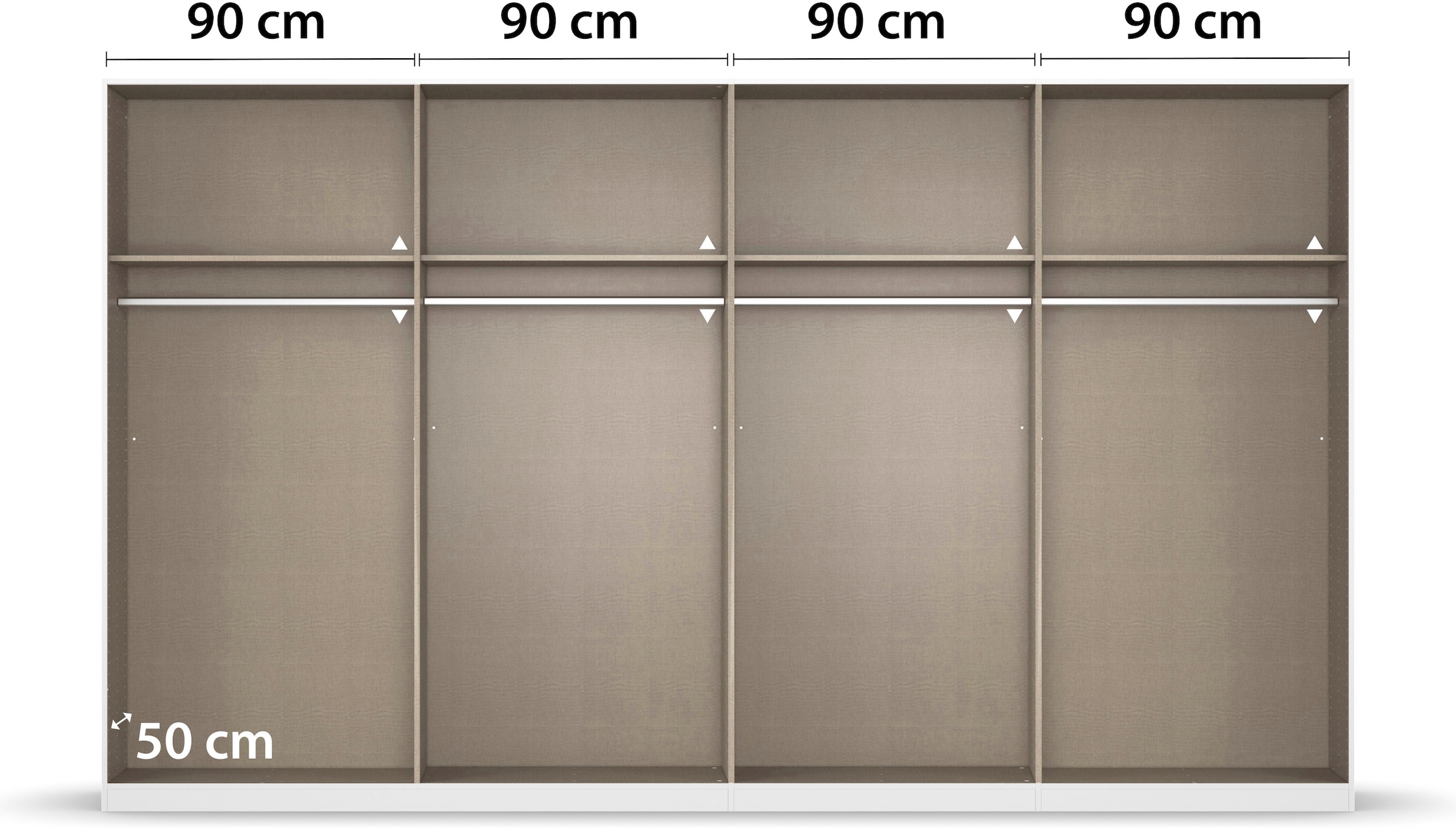 rauch Kleiderschrank »Drehtürenschrank Schrank Garderobe Wäscheschrank Schlafzimmer AVOLA«, (in 3 verschiedenen Ausstattungen BASIC/CLASSIC/PREMIUM), mit hochwertigen Stangengriffen in Schwarz aus Metall MADE IN GERMANY