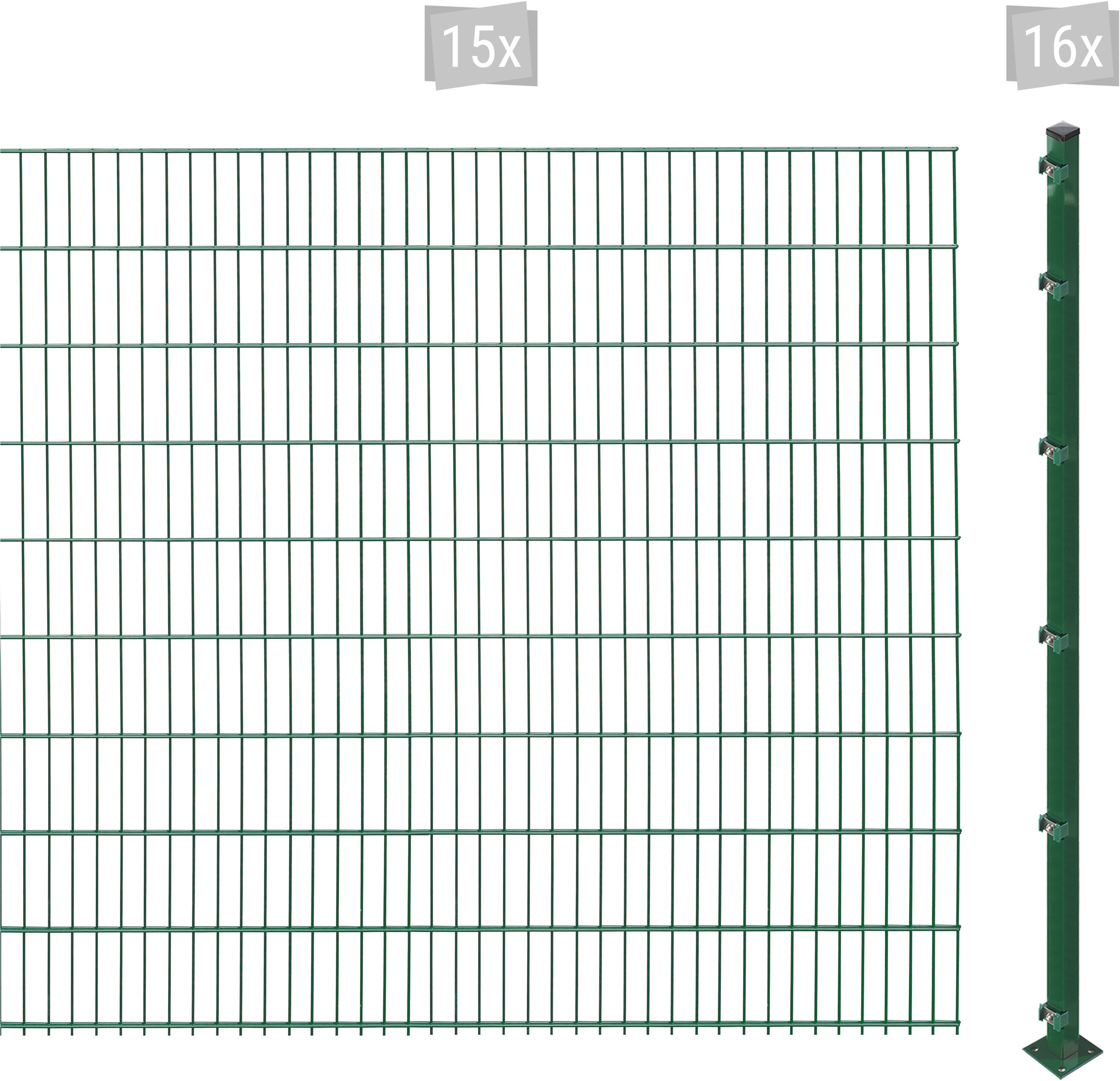 Arvotec Doppelstabmattenzaun »ESSENTIAL 183 zum Aufschrauben«, Zaunhöhe 183 cm, Zaunlänge 2 - 60 m