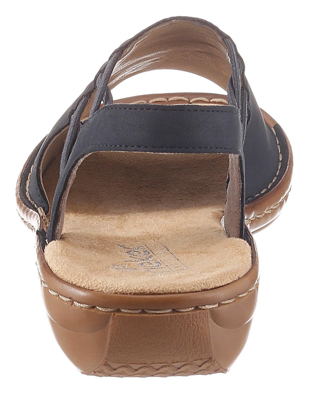 Rieker Sandale  Sommerschuh, Sandalette, Keilabsatz, mit Gummizugbändern