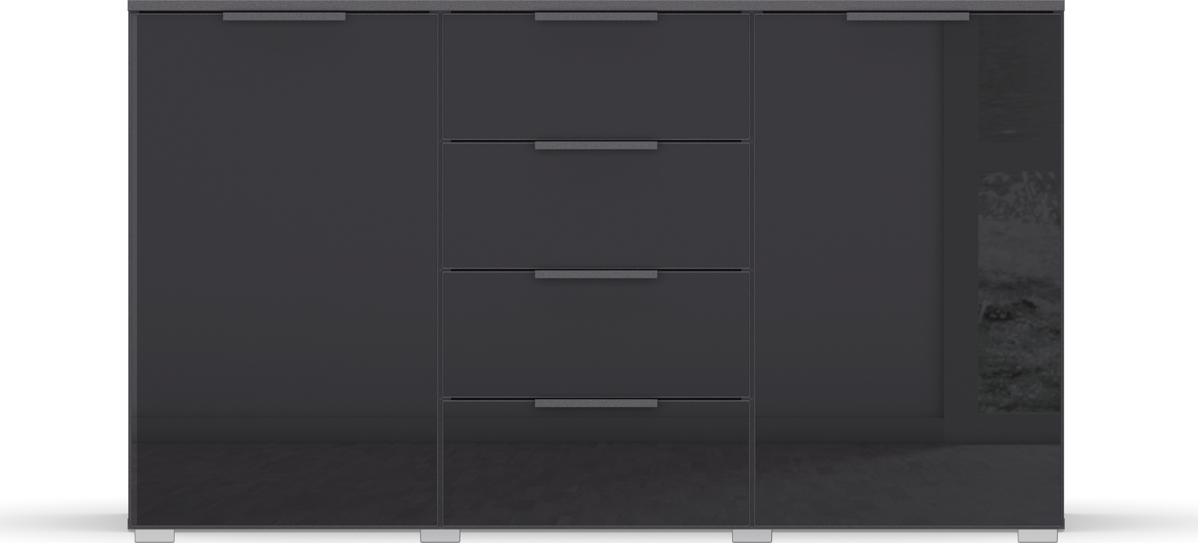 rauch Schubkastenkommode »Sideboard Kommode Kombikommode KOLUNA mit Glasfront«, mit 4 Schubkästen und 2 Türen sowie Metallgriffen MADE IN GERMANY