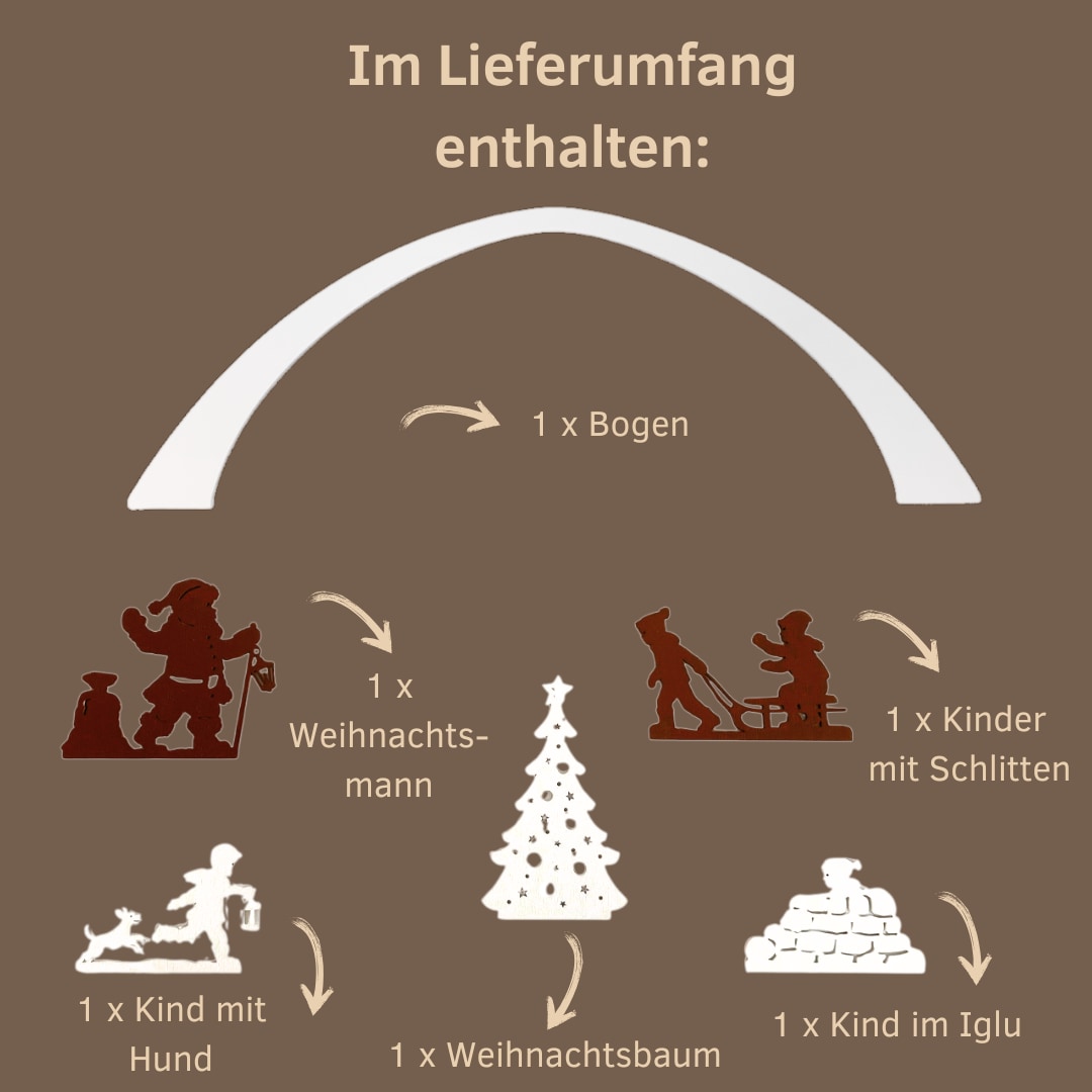 Weigla Dekofigur »Figurenset "Weihnachtsspaß im Schnee" für WEIGLA Dekosockel, aus Holz« Erzgebirge garantiert, Deko für Weihnachten und das ganze Jahr