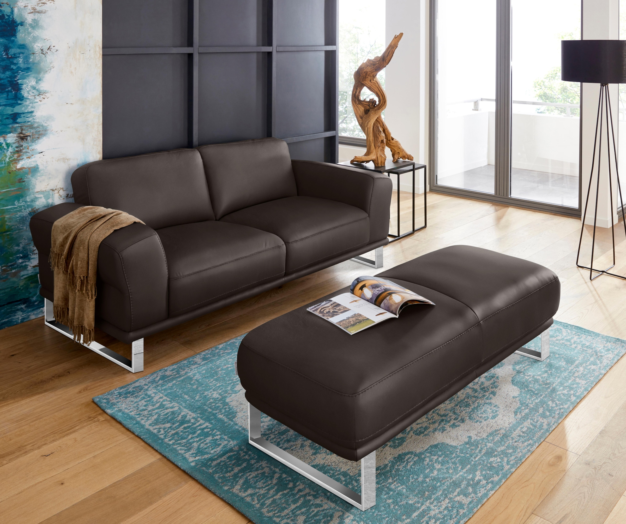 W.SCHILLIG 2-Sitzer »montanaa«, mit Metallkufen in Chrom glänzend, Breite 192 cm