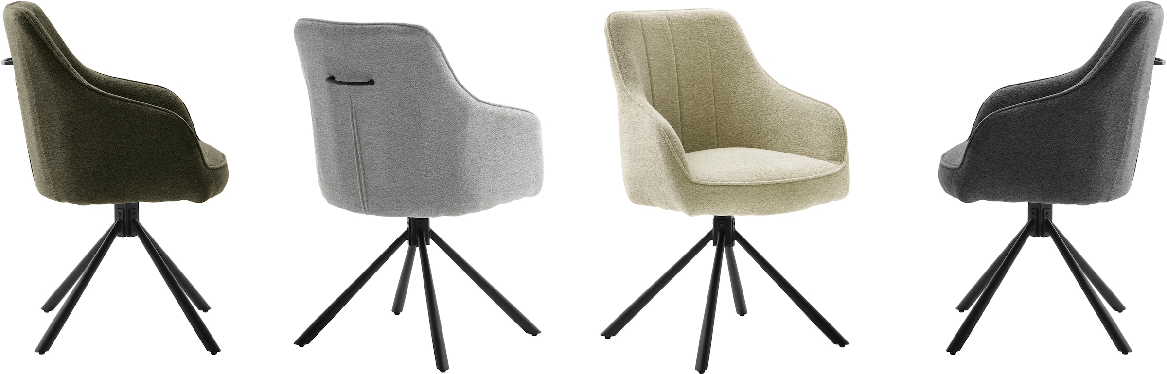 MCA furniture Esszimmerstuhl »KASAMA«, Strukturstoff, (2er-Set), 180° drehbar, Belastbarkeit120 kg, Sitzhöhe ca. 51 cm