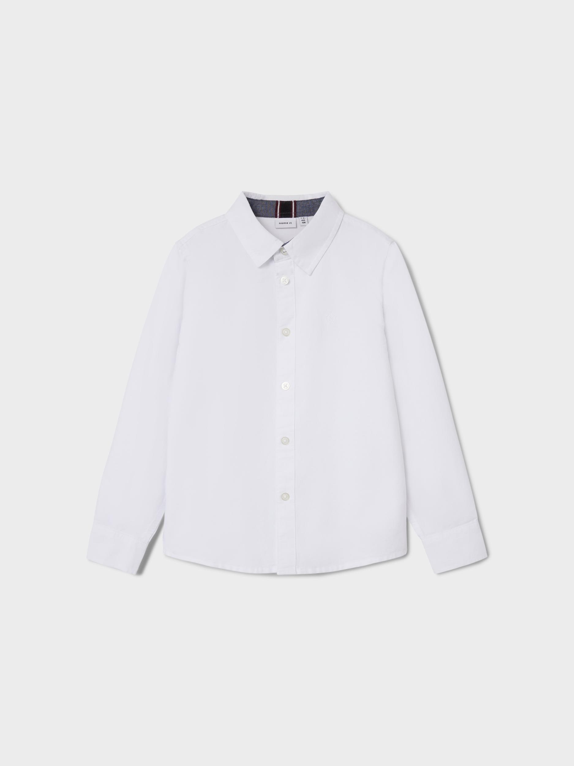 Name It Langarmhemd »NKMNEWSA für Jungen mit Knopfleiste und Baumwollkomfort«, unifarben, casual, regular fit, Baumwolle, Hemdkragen