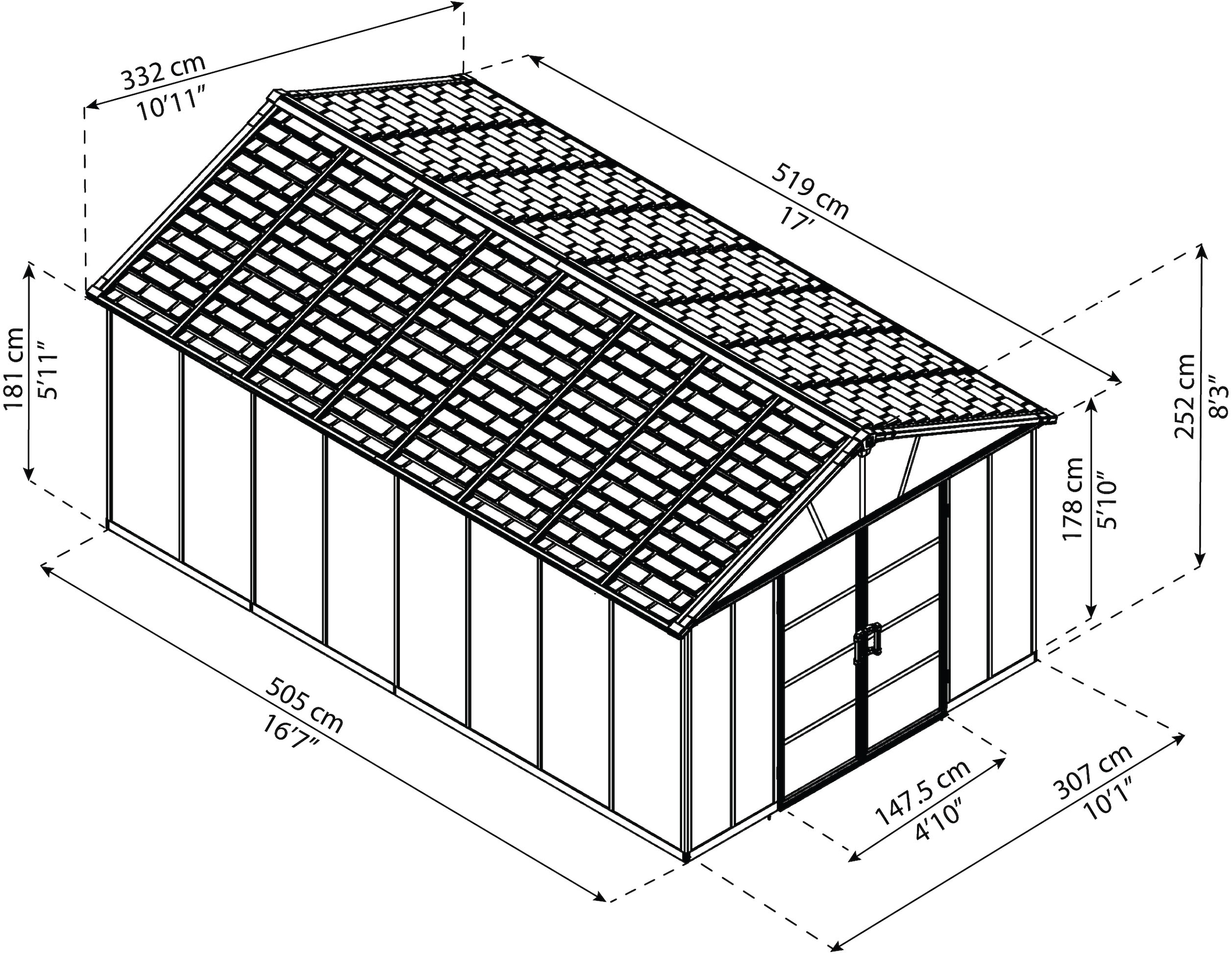 Palram - Canopia Gerätehaus »Yukon«, mit lebenslang widerstandsfähigen Wandpaneelen