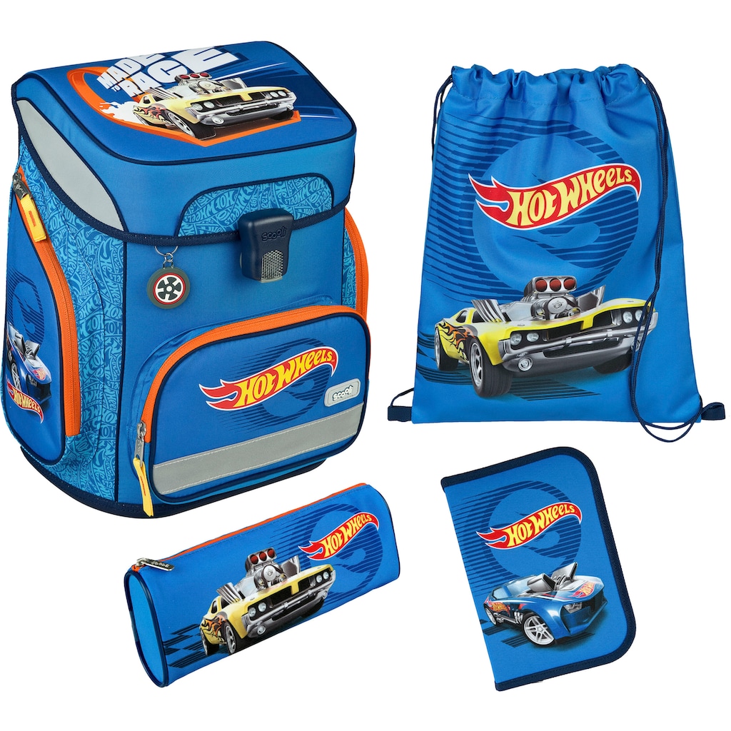 Scooli Schulranzen »EasyFit, Hot Wheels«, Reflektoren