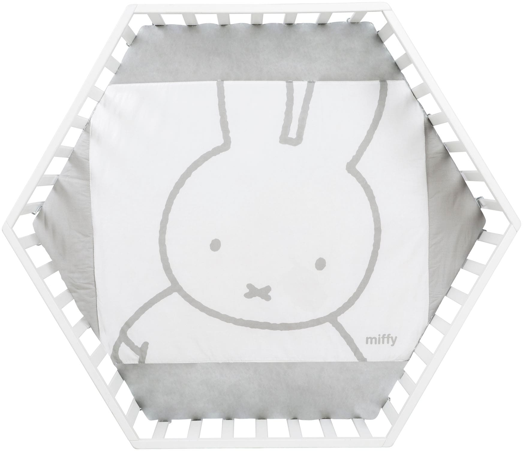 roba® Laufgitter »miffy®, weiß, 6-eckig«, bis 15 kg, mit Stoffeinlage