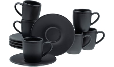 Espressotasse »Soft Touch Black«, (Set, 12 tlg.), 12-teilig, inkl. Untertasse