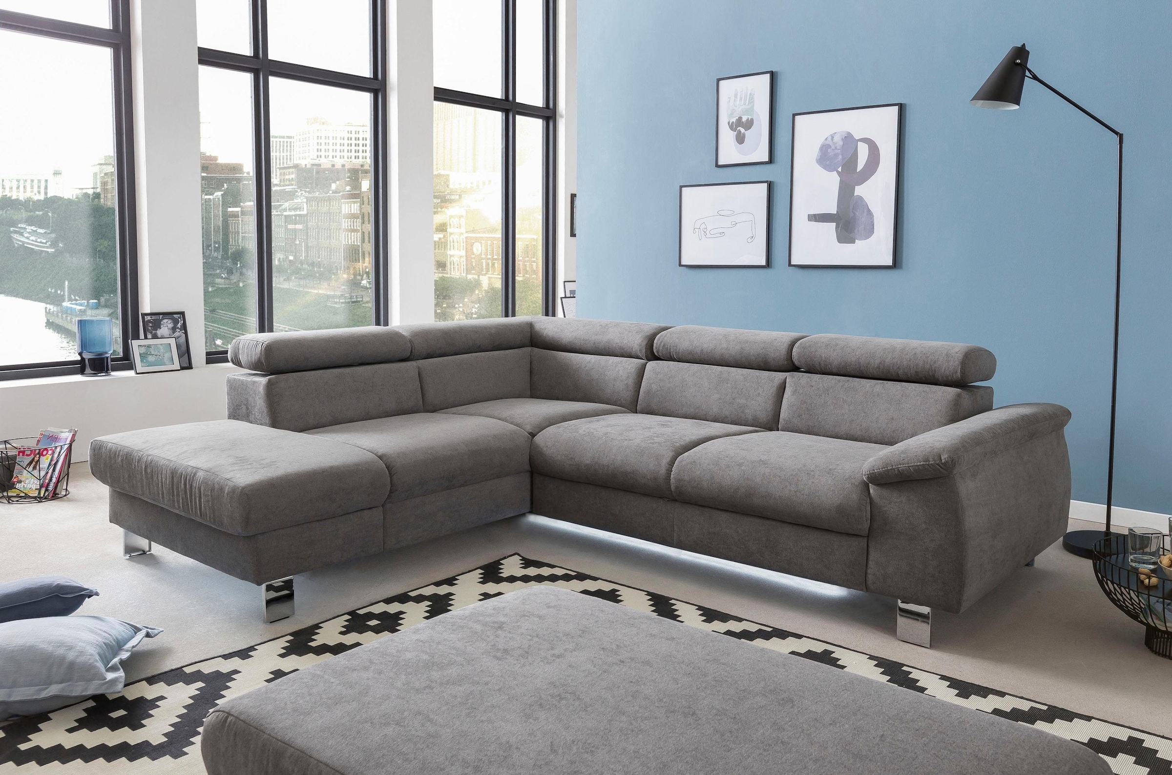 COTTA Ecksofa »Komaris L-Form, B: 249 cm« mit Kopfteilverstellung, optional günstig online kaufen
