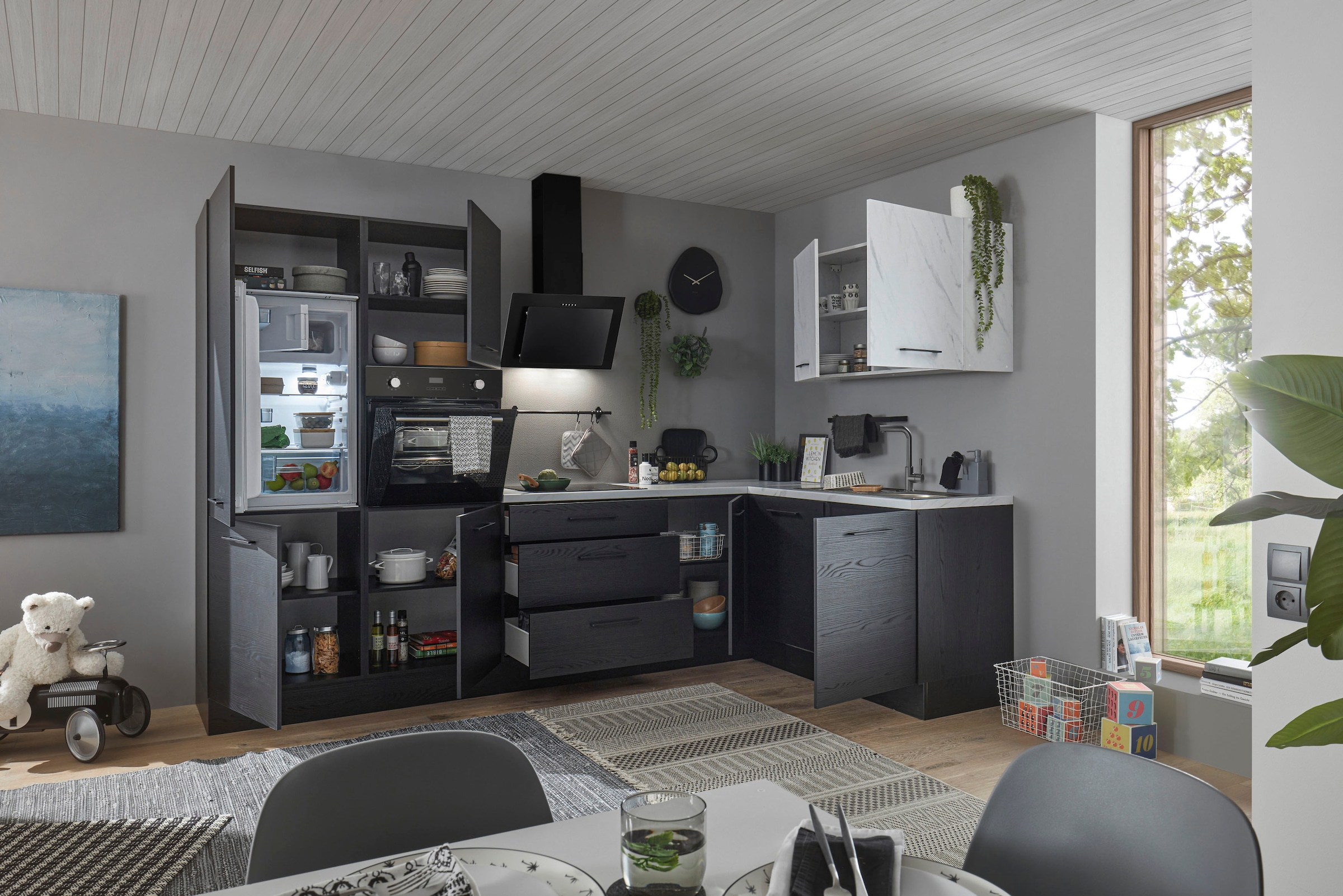 BASIC by Balculina Winkelküche »Yorki« Stellmaße B/T 320x175/60 cm, wahlweise mit E-Geräten