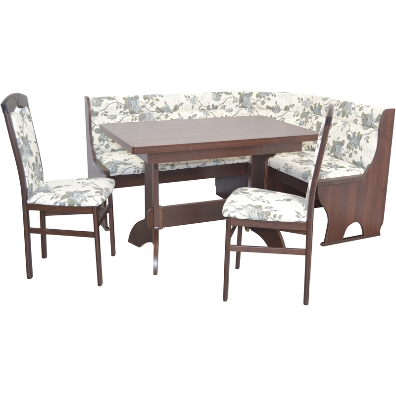 HOFMANN LIVING AND MORE Eckbankgruppe Spar-Set, 4tlg. Set, 4 Stk. tlg. Eckbank mit Stauraum unter den Sitzflächen creme/grau + creme/grau +...