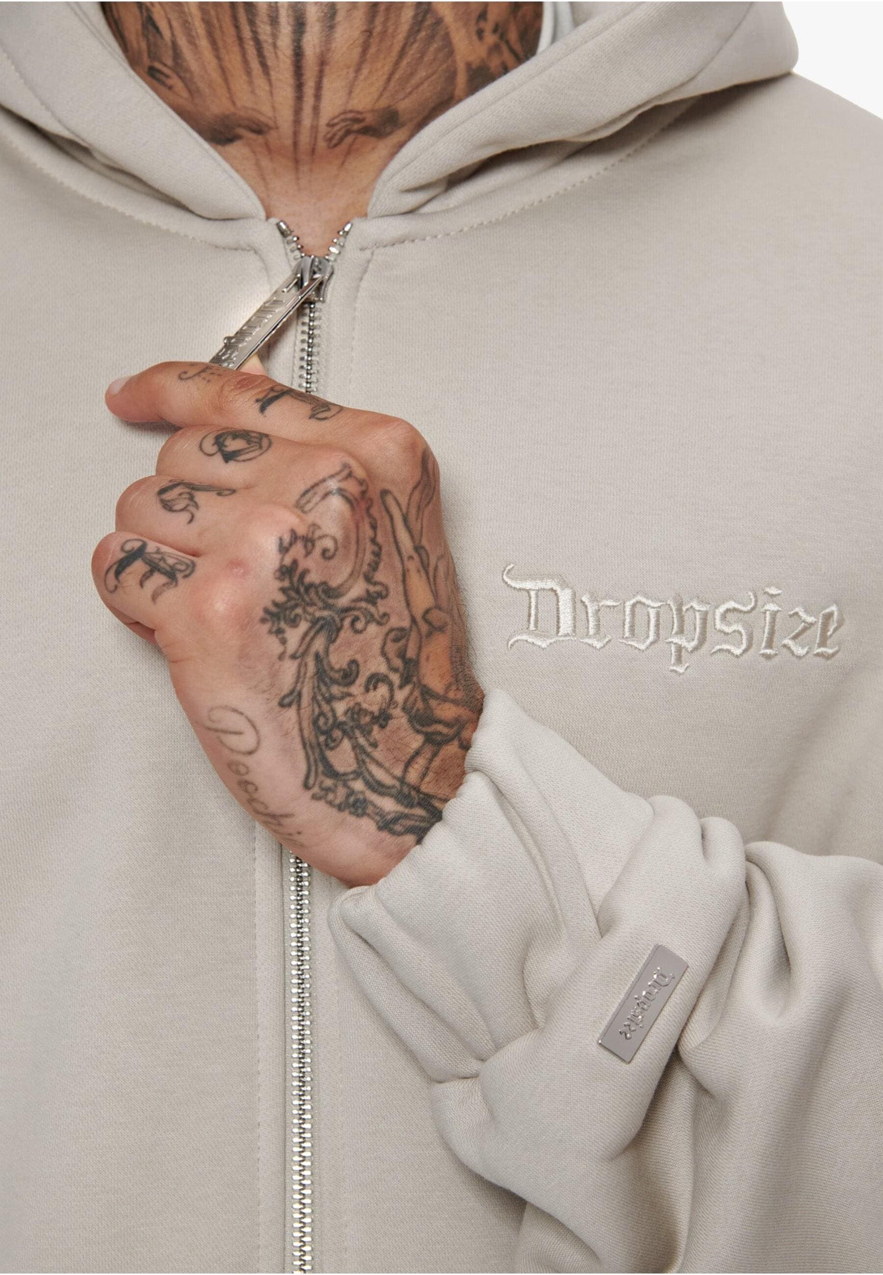 Dropsize Sweatjacke »Dropsize Herren Super Heavy Oversize Blank Zip Hoodie«