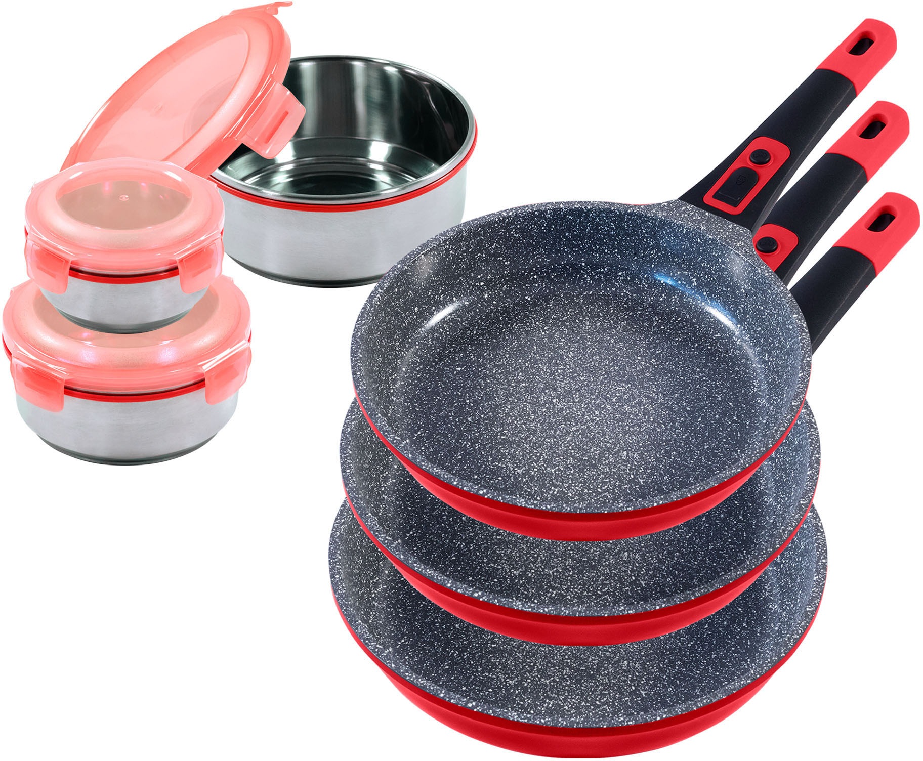 pfannen set abnehmbarer griff