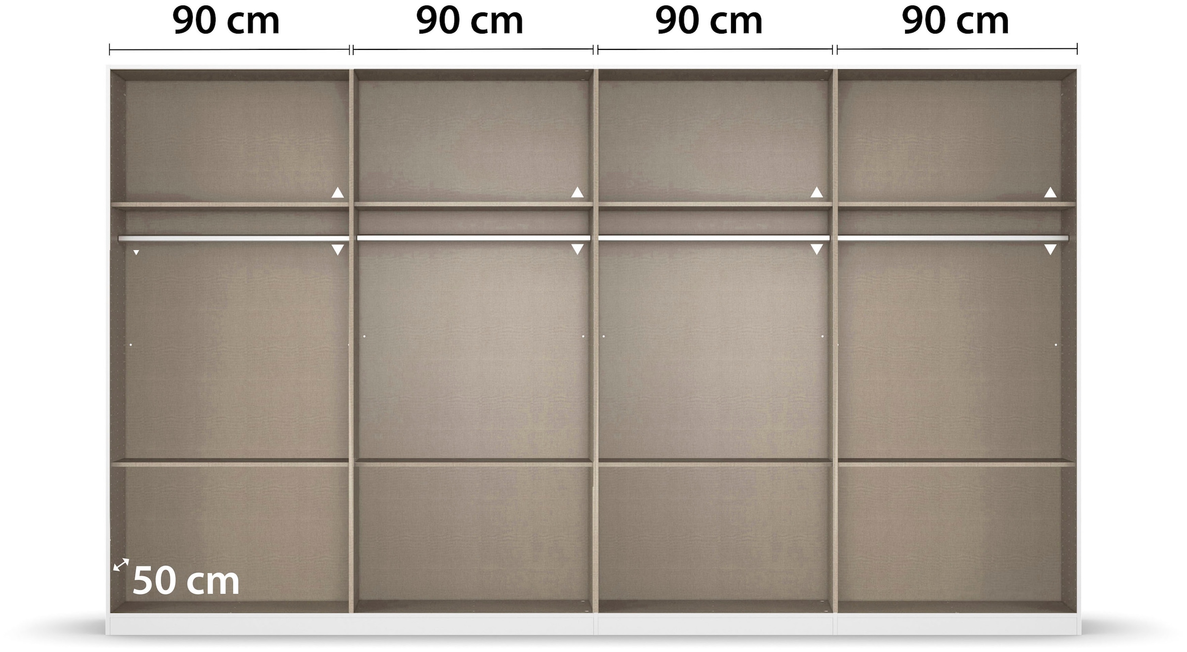 rauch Drehtürenschrank »Kleiderschrank Kleiderschränke Schrank Garderobe AGORDO mit Glasfront«, (in zwei Griff-Farben, Breiten 91-360 cm), mit Außenschubkästen, in 7 Breiten und 2 Höhen MADE IN GERMANY