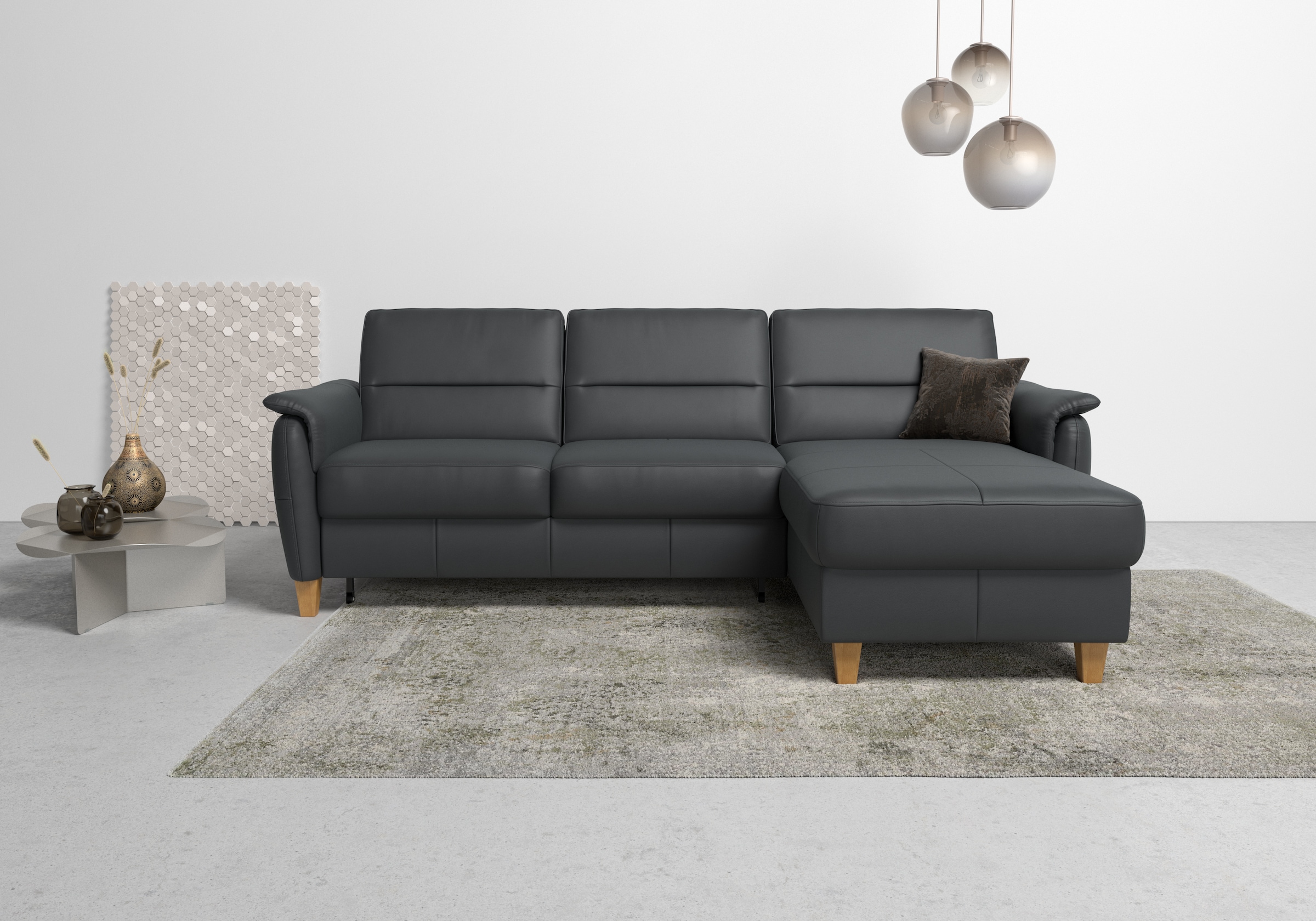 Home affaire Ecksofa »Palmera L-Form, B: 244 cm« optional Bettfunktion & Be günstig online kaufen