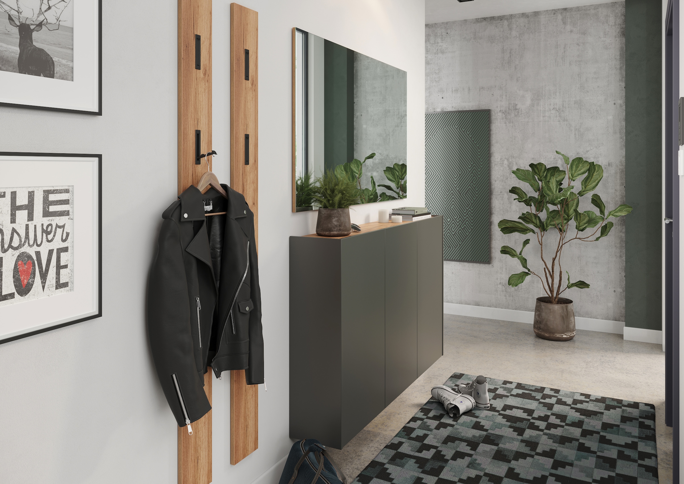 GERMANIA Mehrzweckschrank »GW-Libbiano«, (1 St.), ideal für schmale Flure, Breite 138 cm, in 2 verschiedenen Höhen