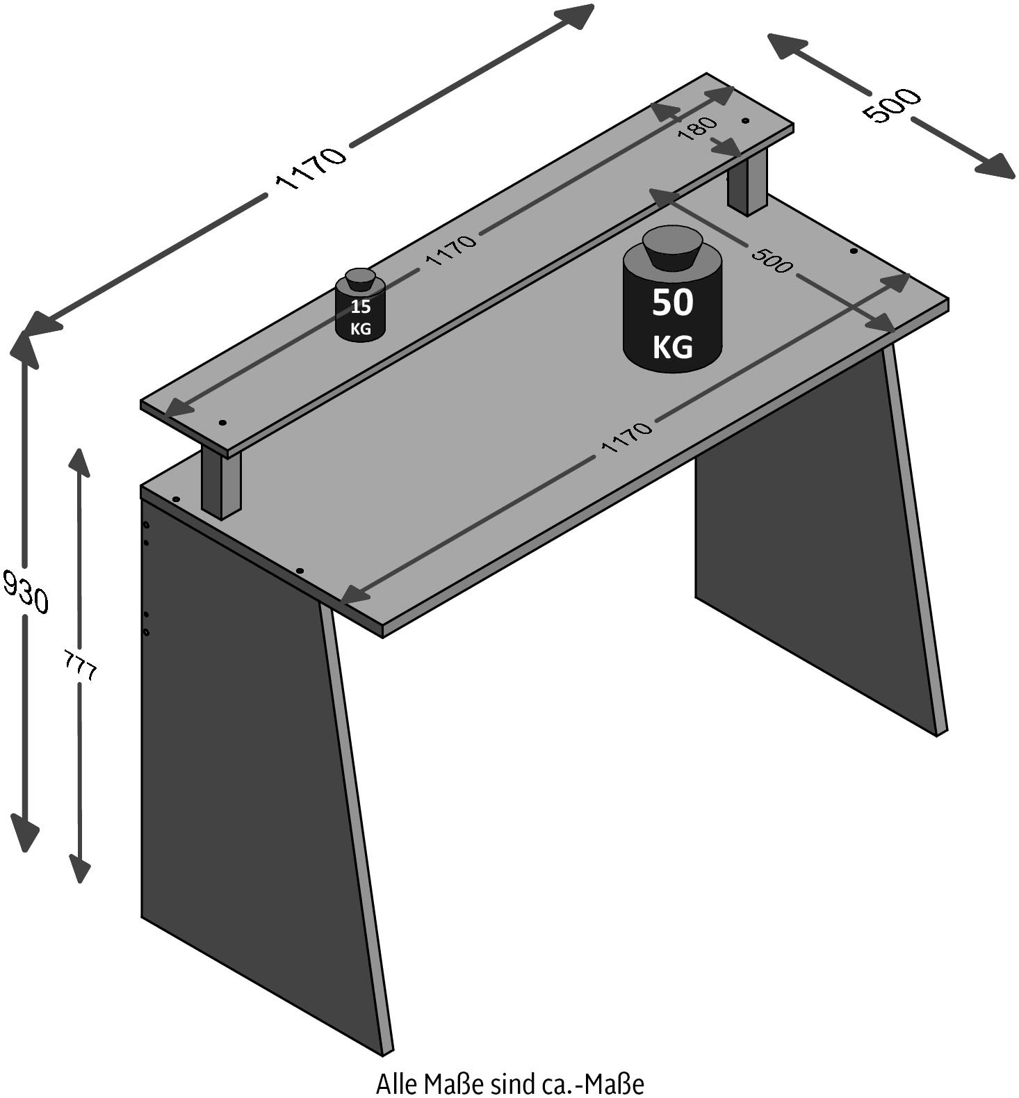 FMD Gamingtisch »Zocker«, Breite 117 cm