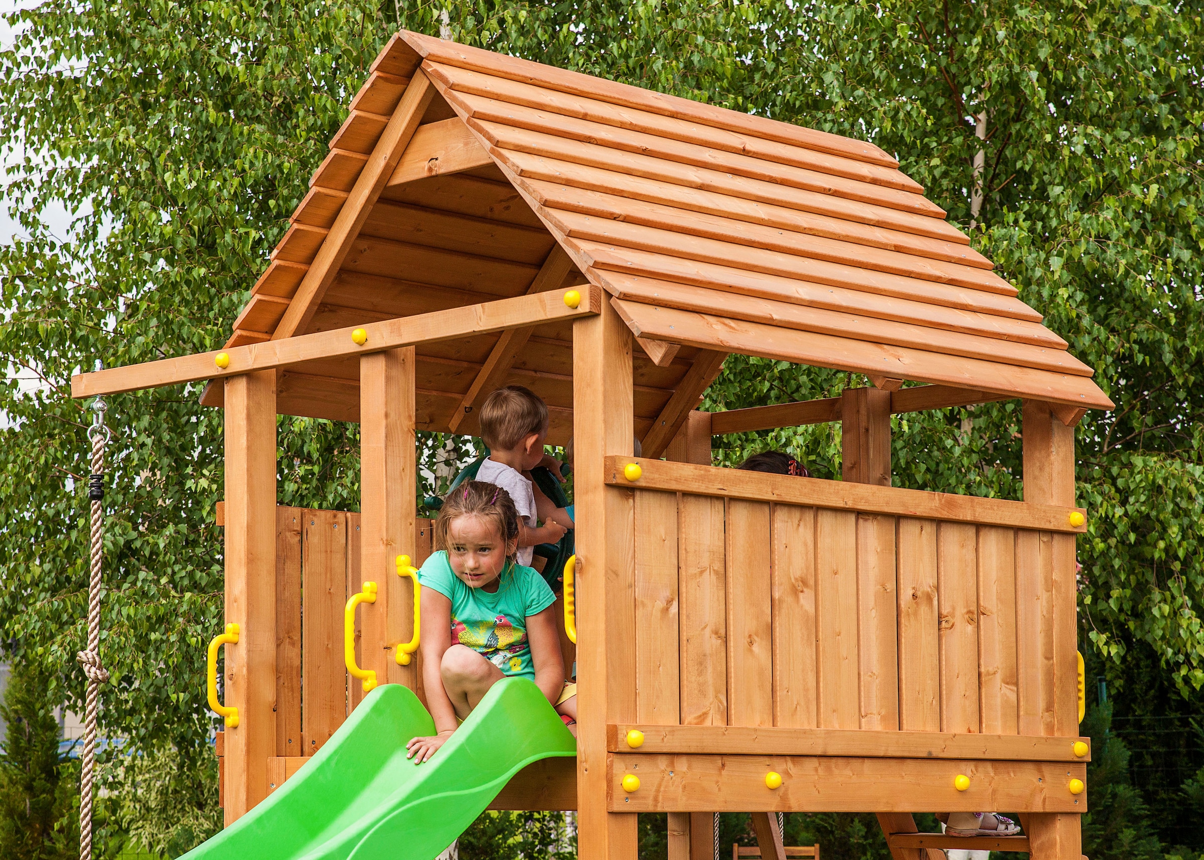 FUNGOO Spielturm »MAXI SET SPIDER LAND«, mit Schaukel & Rutsche, Klettererweiterung