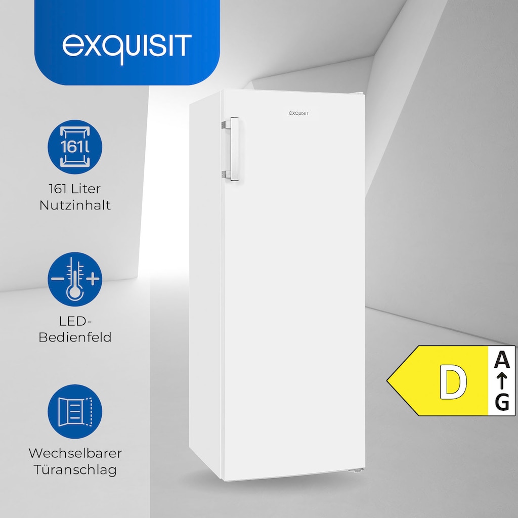 exquisit Gefrierschrank »GS231-NF-H-040D«, 143 cm hoch, 54 cm breit, 161 Liter Nutzinhalt, NoFrost, Schnellgefrieren