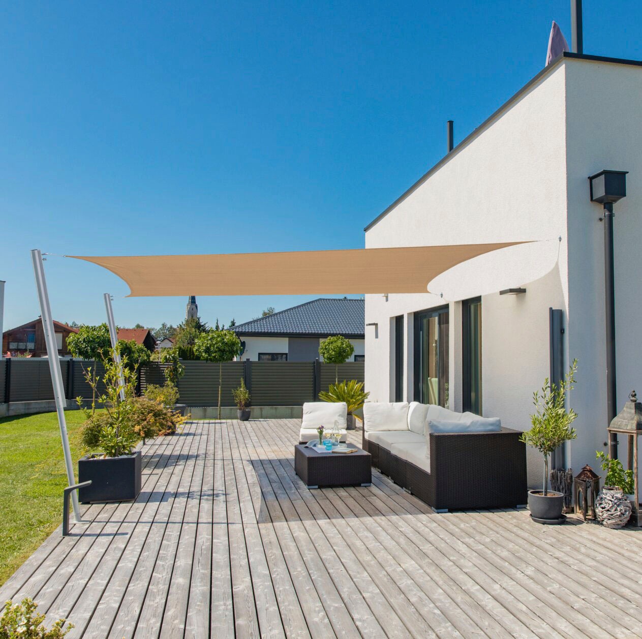 Windhager Sonnensegel »Capri Rechteck«, 4x5m, schilf
