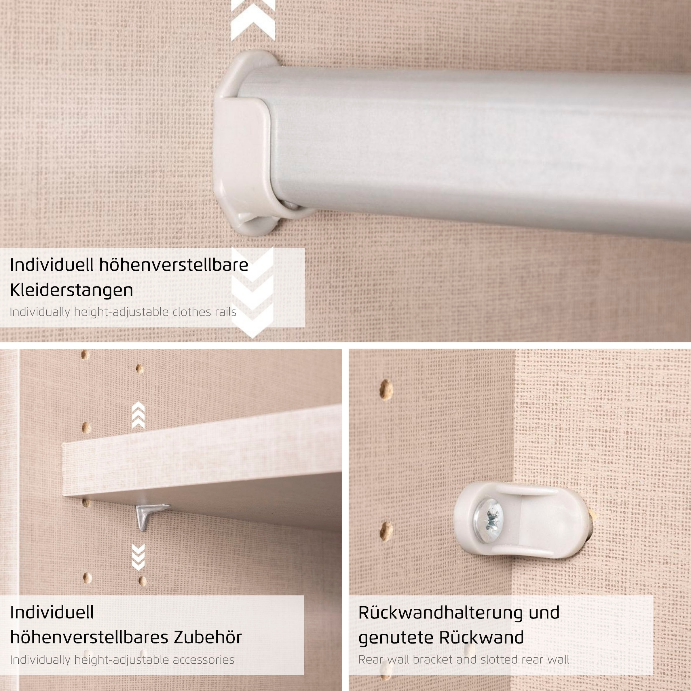 rauch Schwebetürenschrank »Kleiderschrank Schrank Garderobe KOLUNA Hochglanz-Front und Spiegel« 3 Ausstattungen BASIC/CLASSIC/PREMIUM (inkl. SOFT-CLOSE-FUNKTION),  Breiten 203/271/315/360 cm Höhen 210/229 cm MADE IN GERMANY