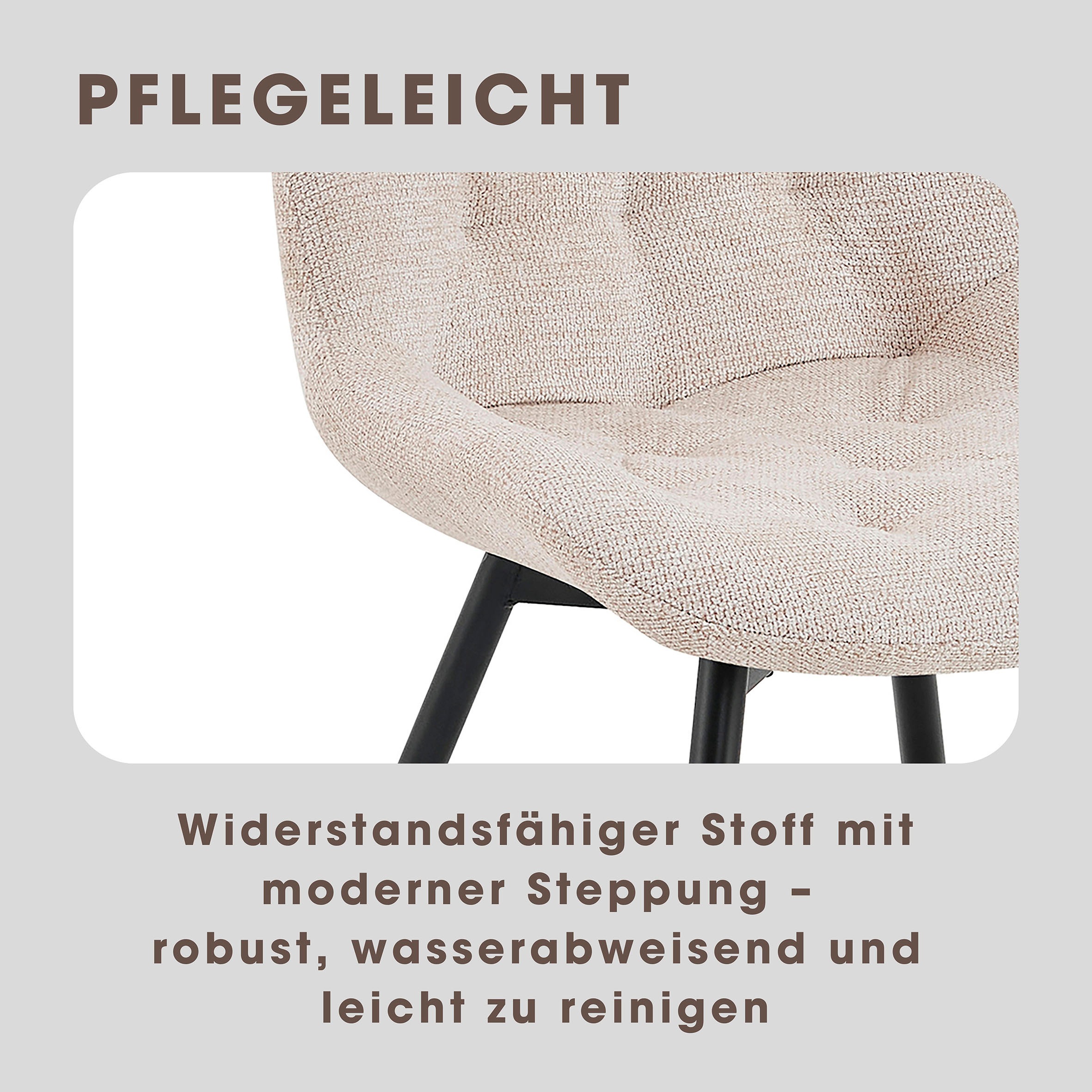 byLIVING Esszimmerstuhl »Aragon« (Set) 2 Stk.360 Grad drehbarer Stuhl, hochwertiger Webstoffbezug mit Steppung