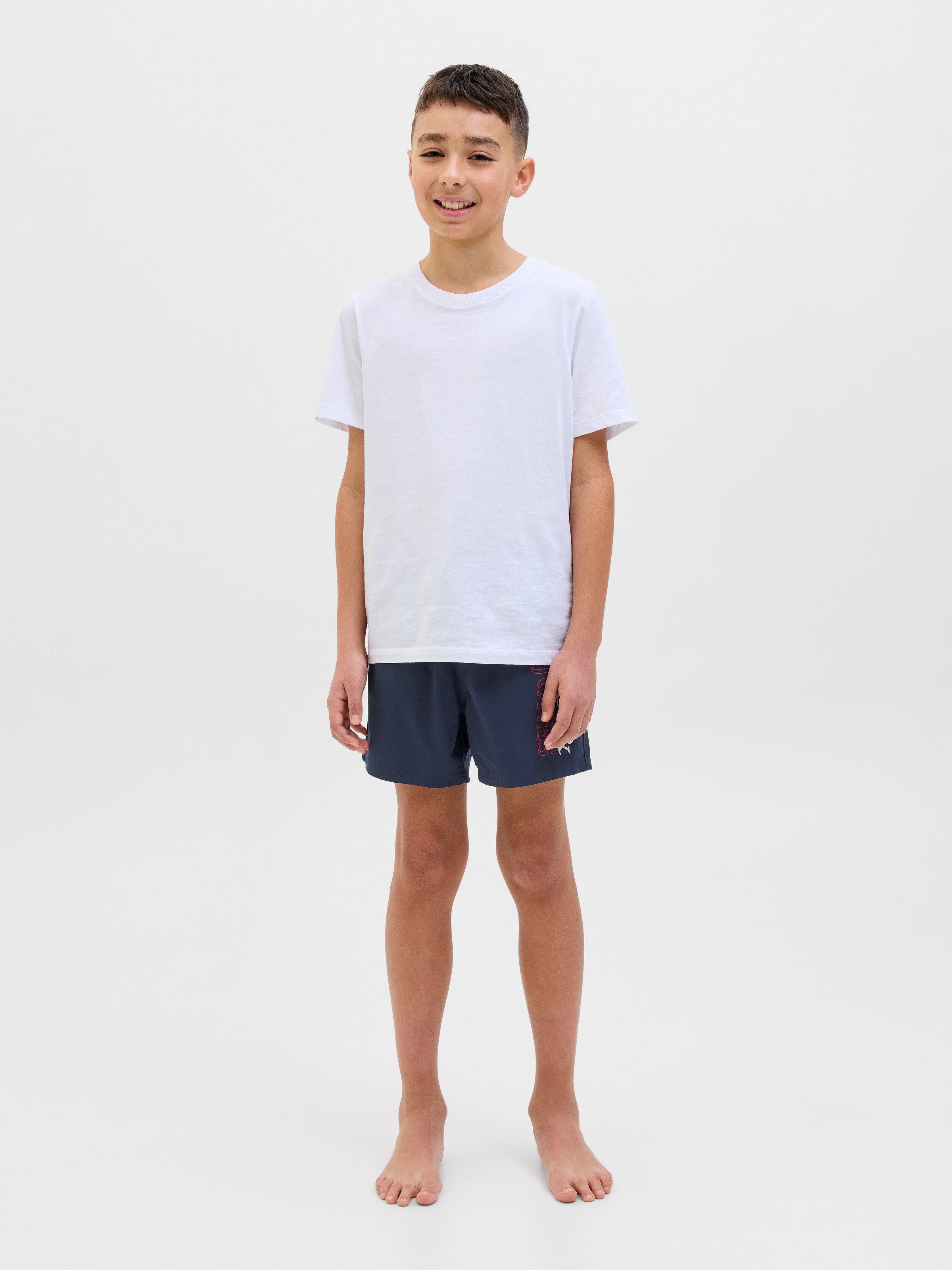Jack & Jones Junior Badeshorts »JPSTMAUI JJSWIM DOUBLE LOGO AKM SN JNR«, mit coolem Logoprint auf dem Bein