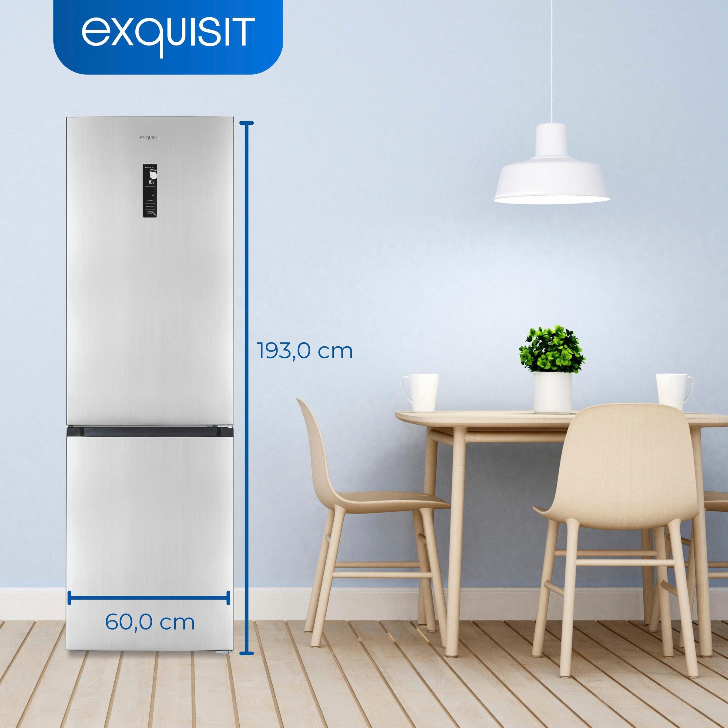 exquisit Kühl-/Gefrierkombination »KGC350-105-NF-040C«, Energieeffizienzklasse C, 347 L Volumen, Total NoFrost, Display