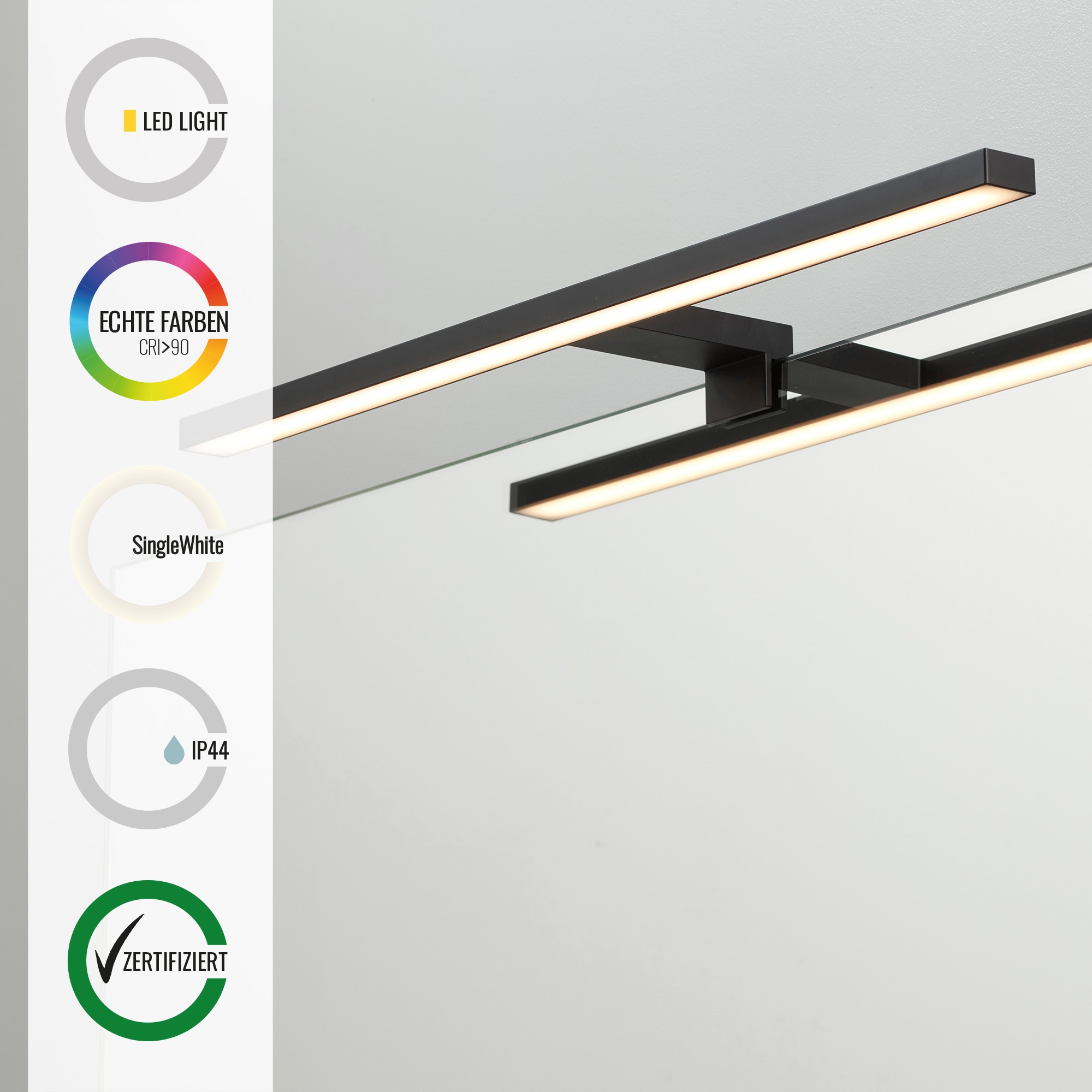 Loevschall Spiegelleuchte »Lagan NextGen, Badezimmer Lampe, LED Spiegelleuchte«, Spiegellampen für das Bad